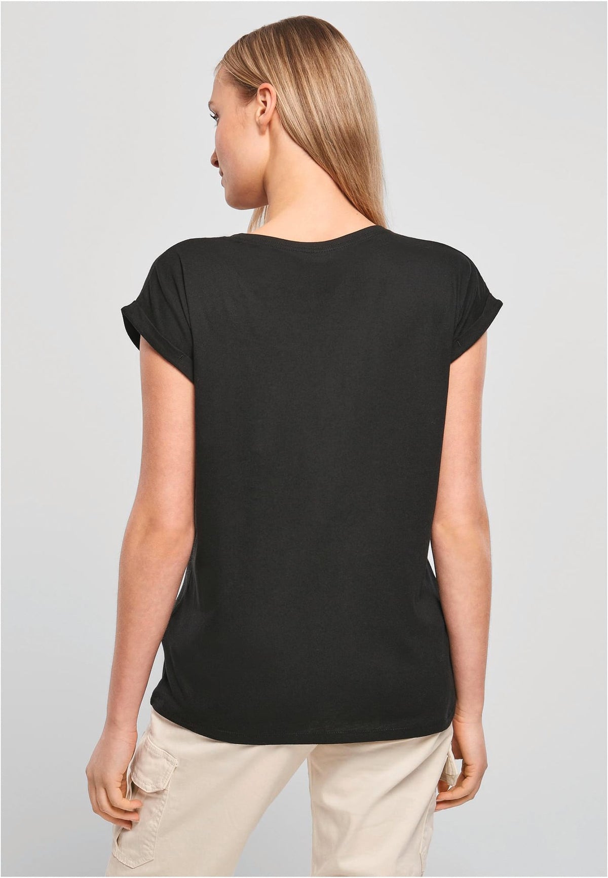 Build your brand BY021 Dames t-shirt met mouwen met omslag