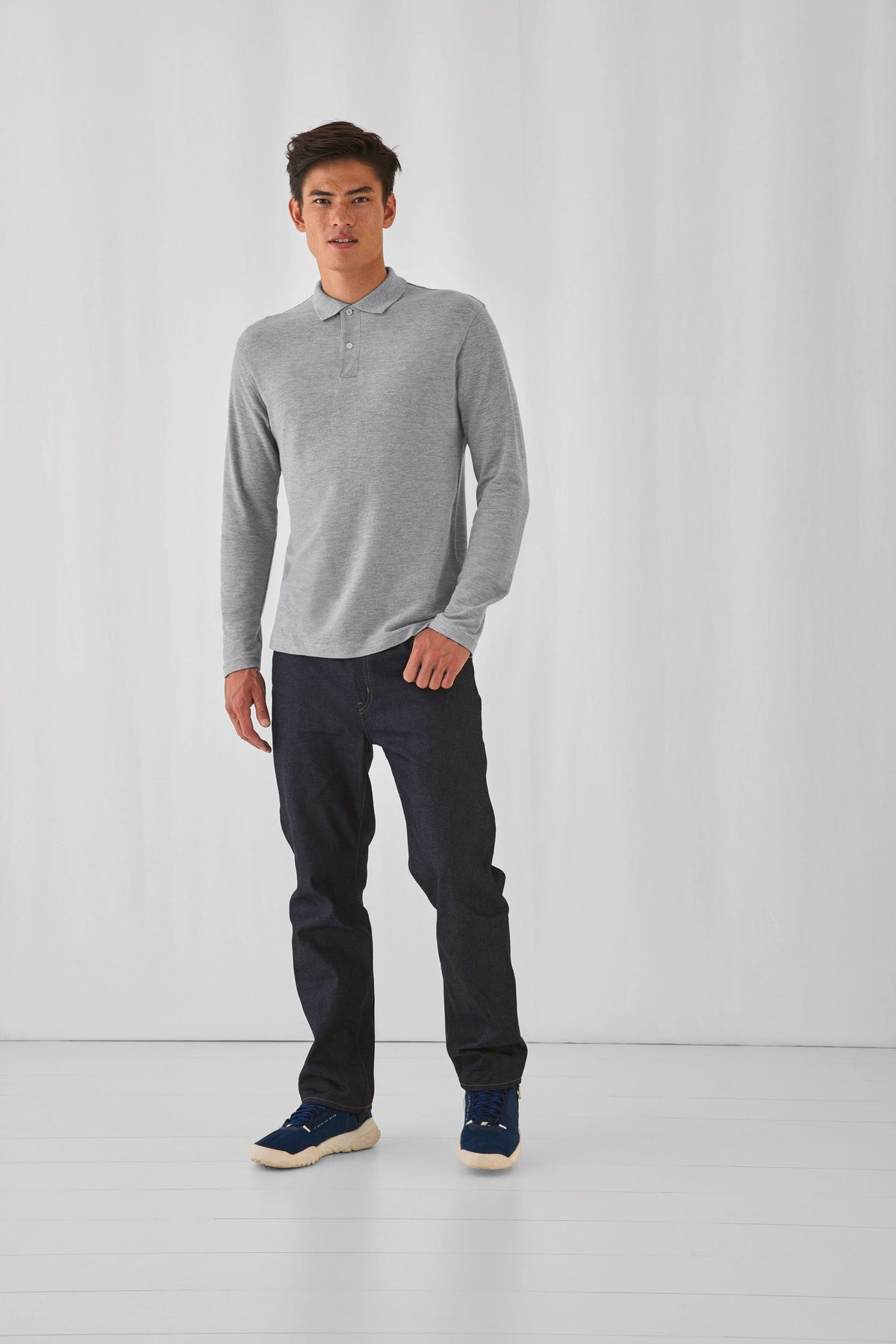 B&C CGPUI12 ID.001 Men's long-sleeve polo shirt