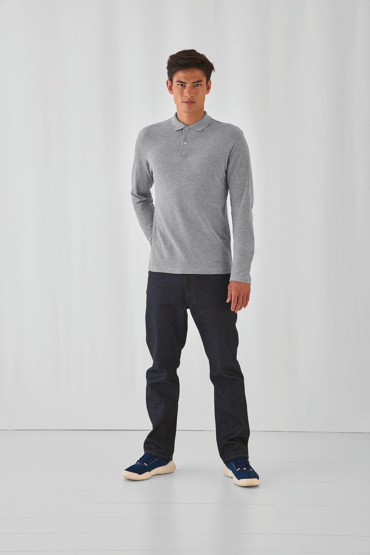 B&C CGPUI12 ID.001 Men's long-sleeve polo shirt