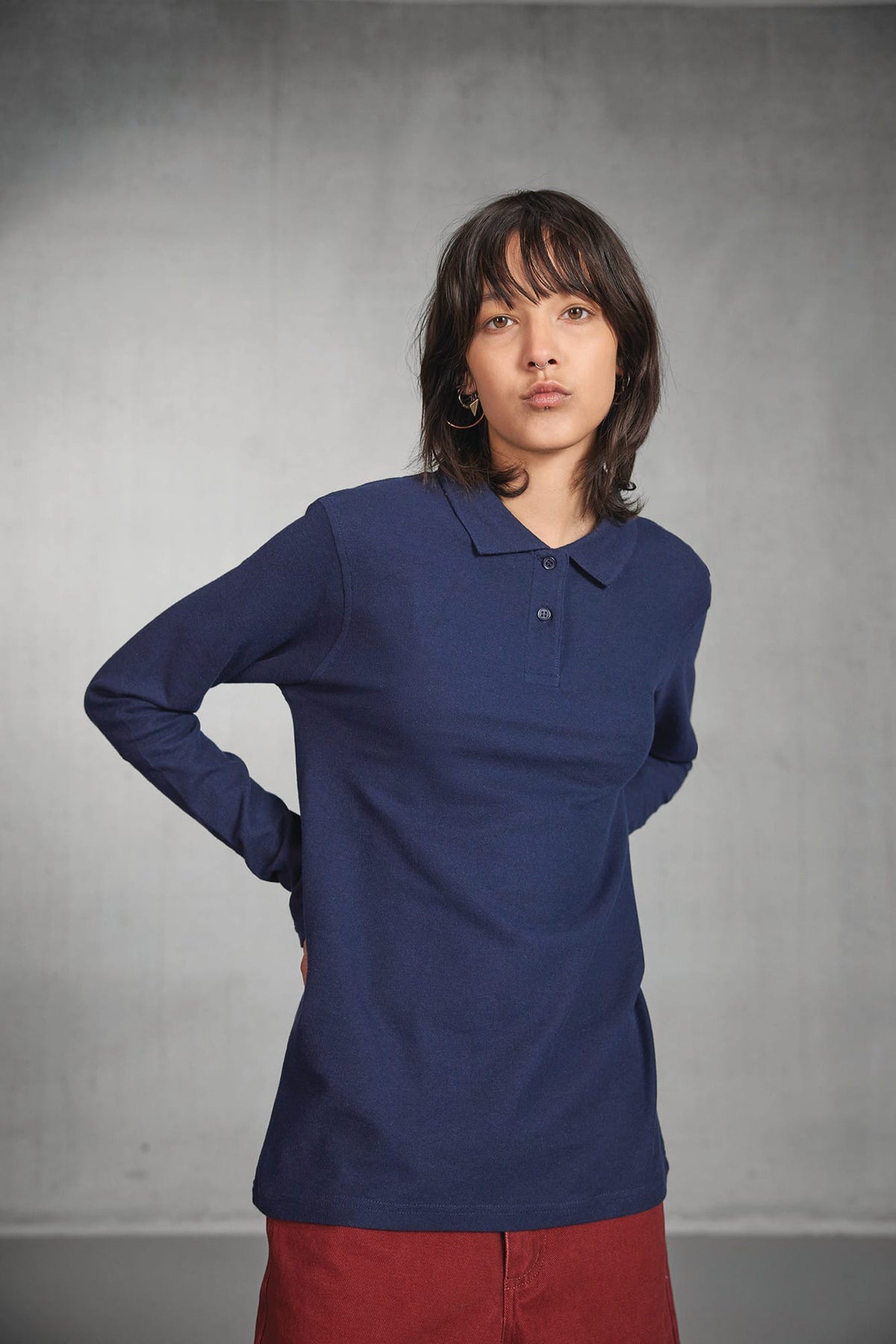 B&C CGPWI13 ID.001 Ladies' long-sleeve polo shirt