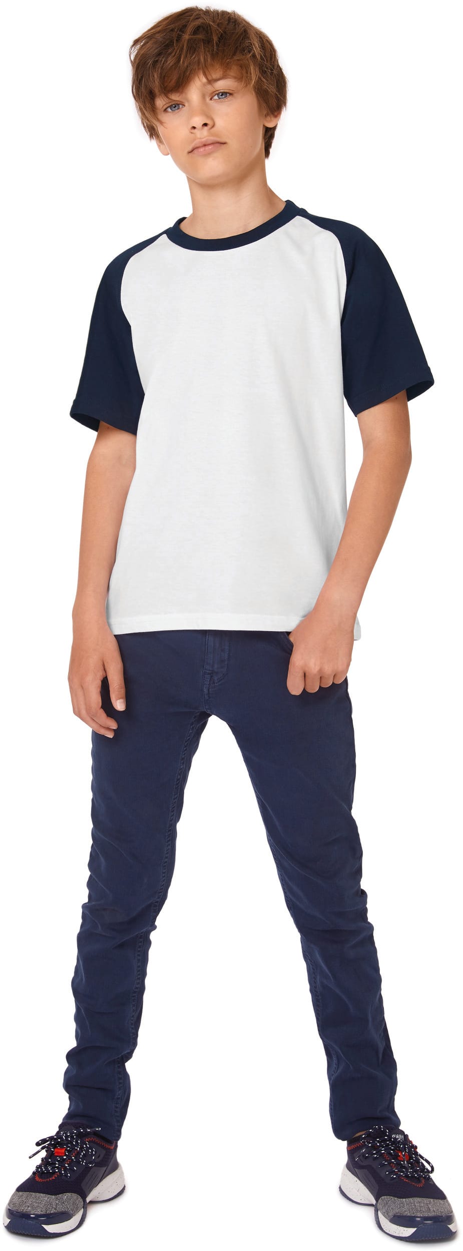 B&C CGTK350 Kids' Base-ball T-shirt twee kleuren