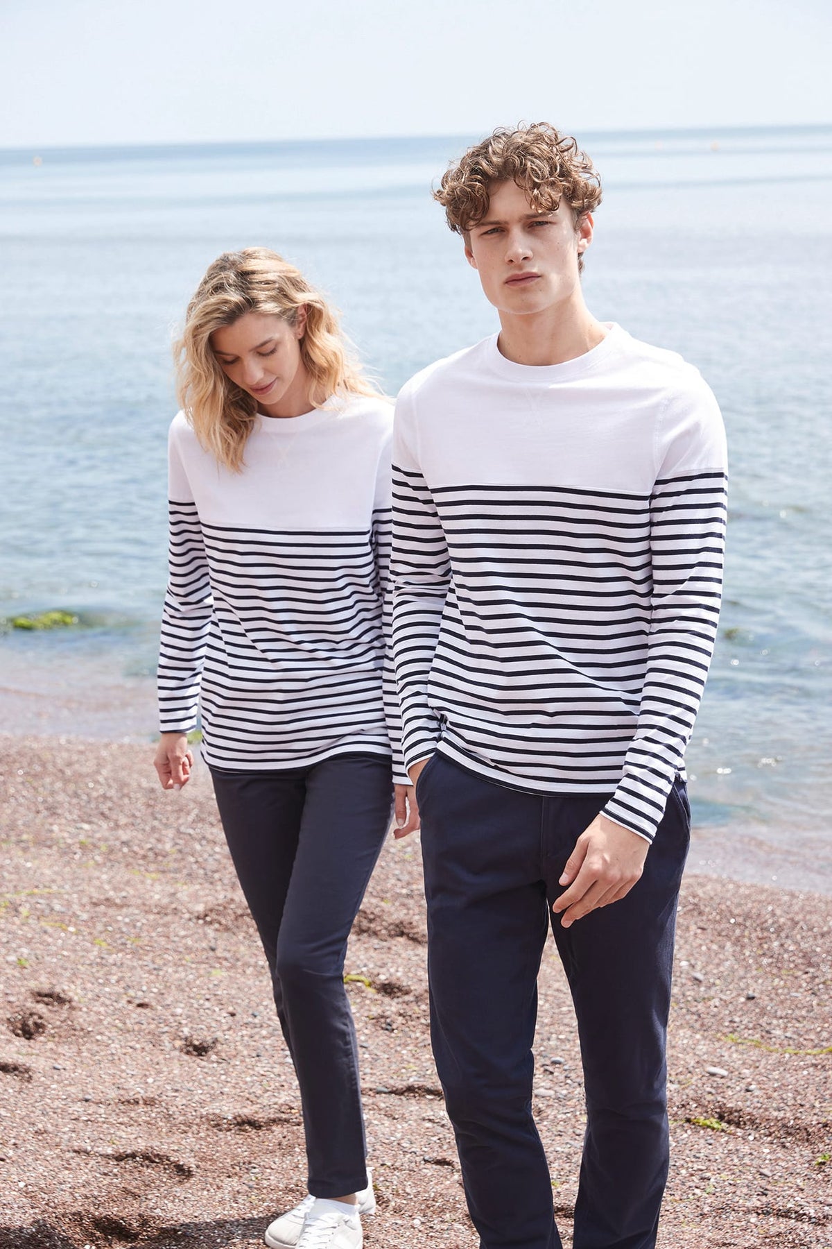 Front Row FR134 Gestreept T-shirt met lange mouwen