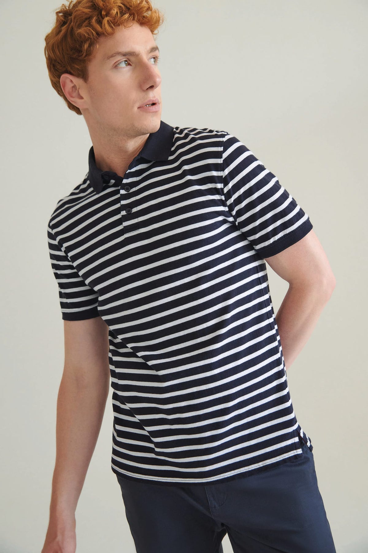 Front Row FR230 Gestreepte jersey polo