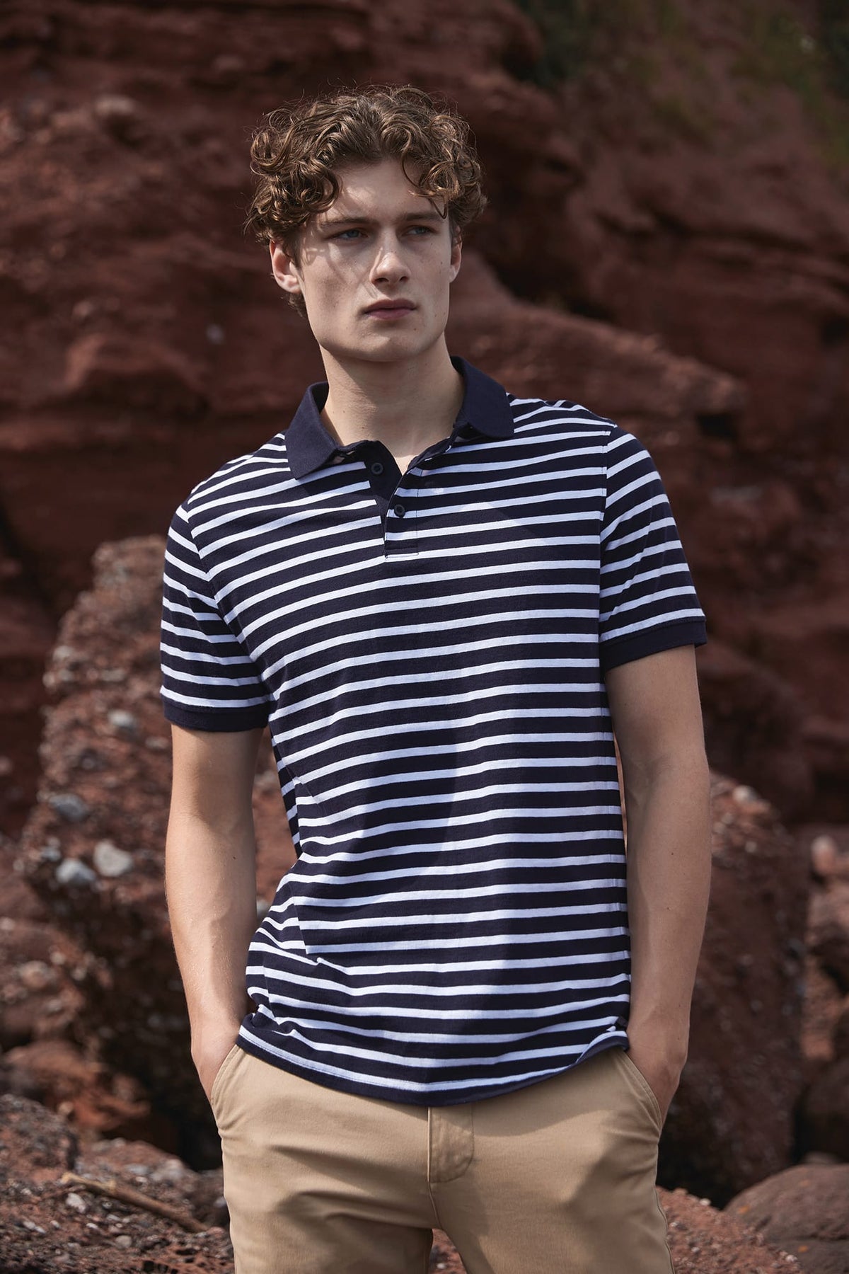 Front Row FR230 Gestreepte jersey polo