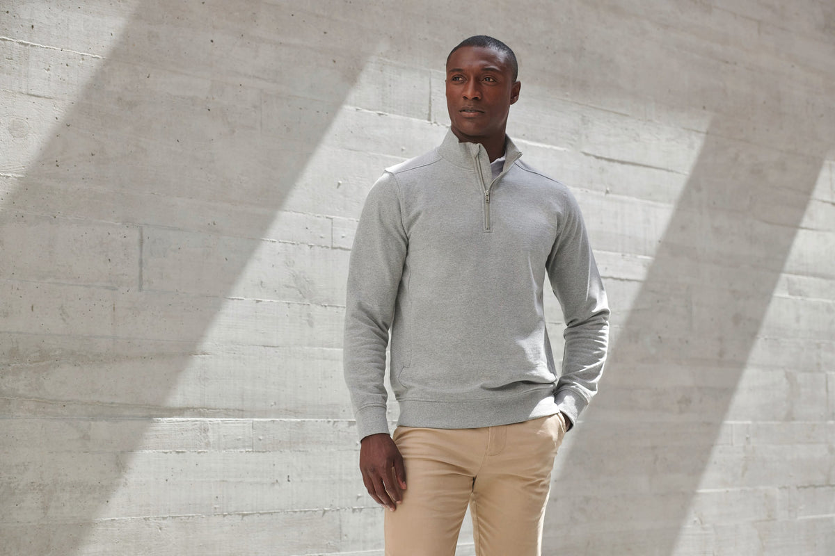 Henbury H842 unisex sweater met ritskraag