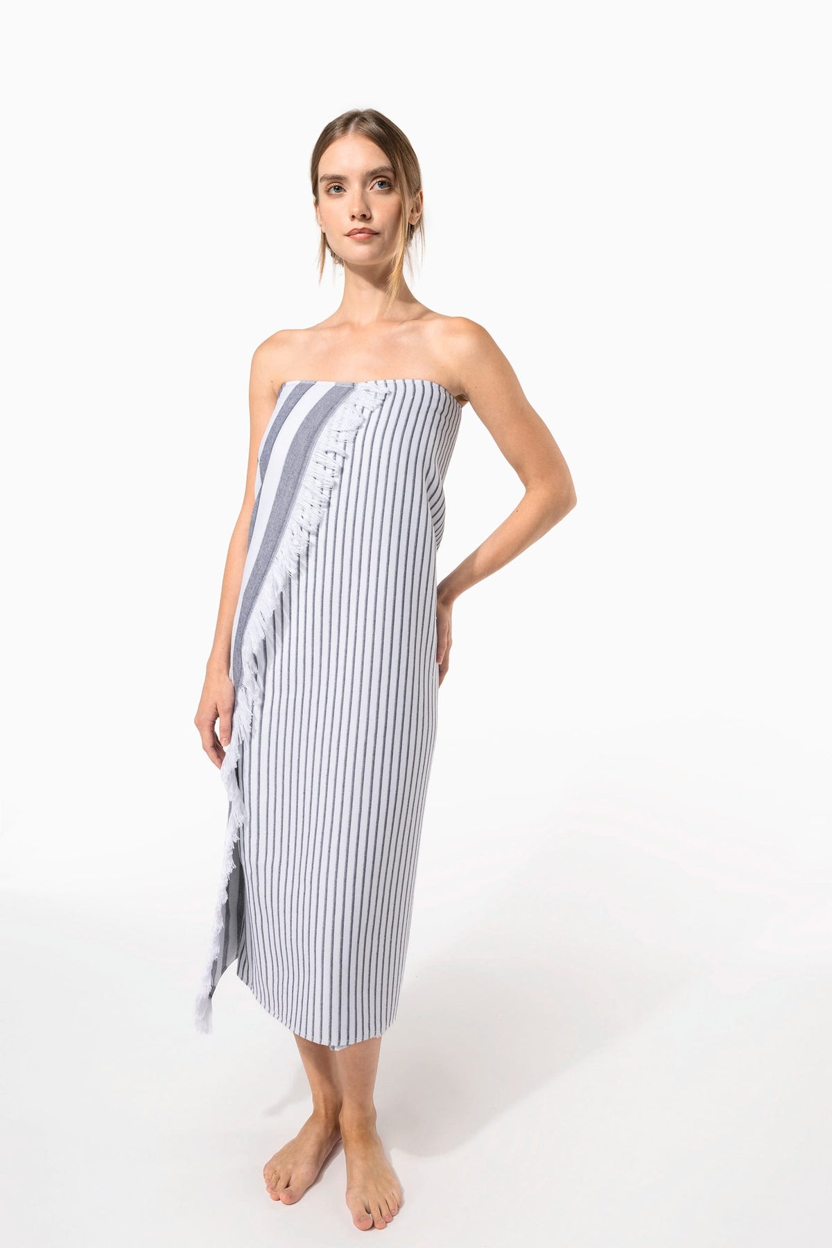 Kariban K132 Gestreepte fouta met franjes