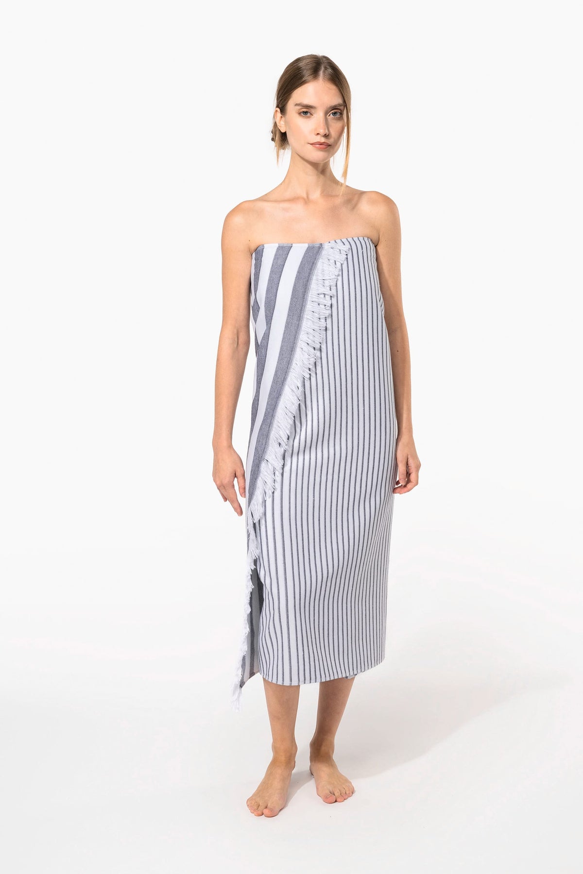 Kariban K132 Gestreepte fouta met franjes