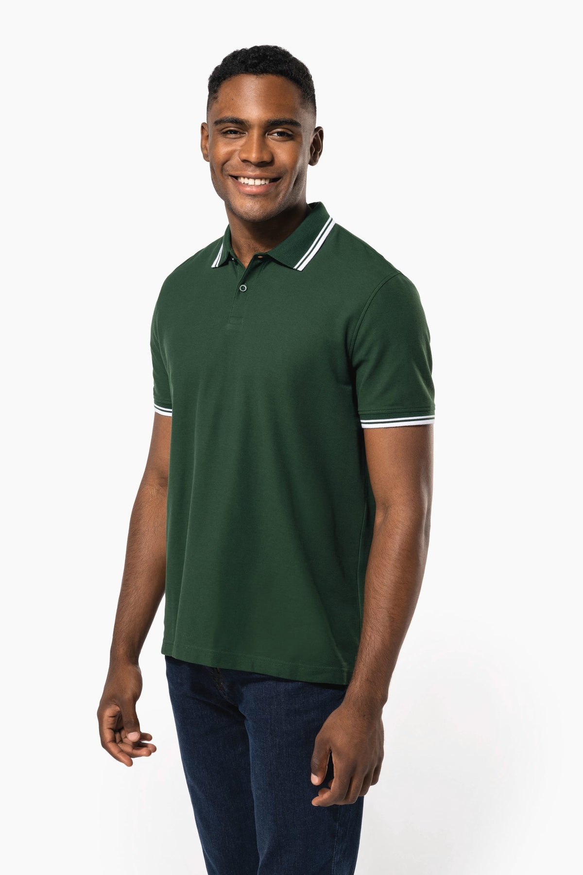 Kariban K272 Herenpolo met korte mouwen en contrasterende bies