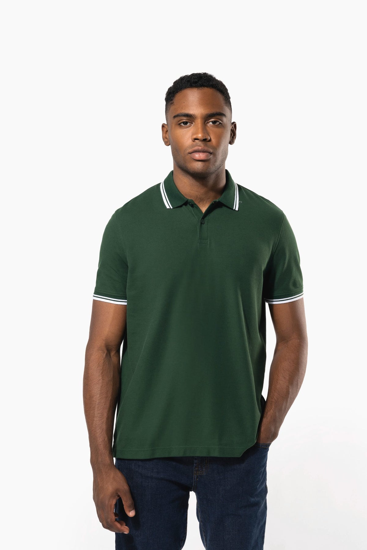 Kariban K272 Herenpolo met korte mouwen en contrasterende bies