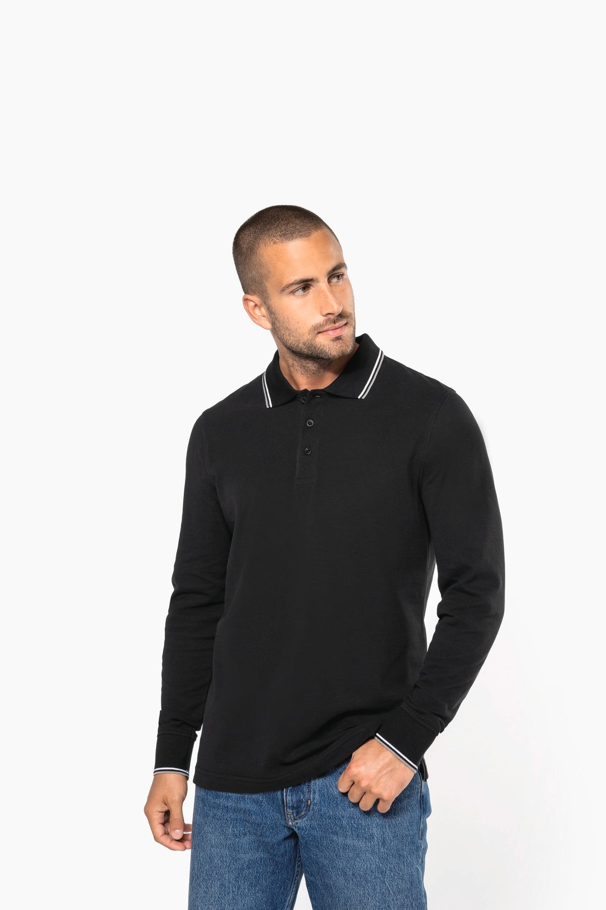 Kariban K280 Heren polo van piquétricot met lange mouwen