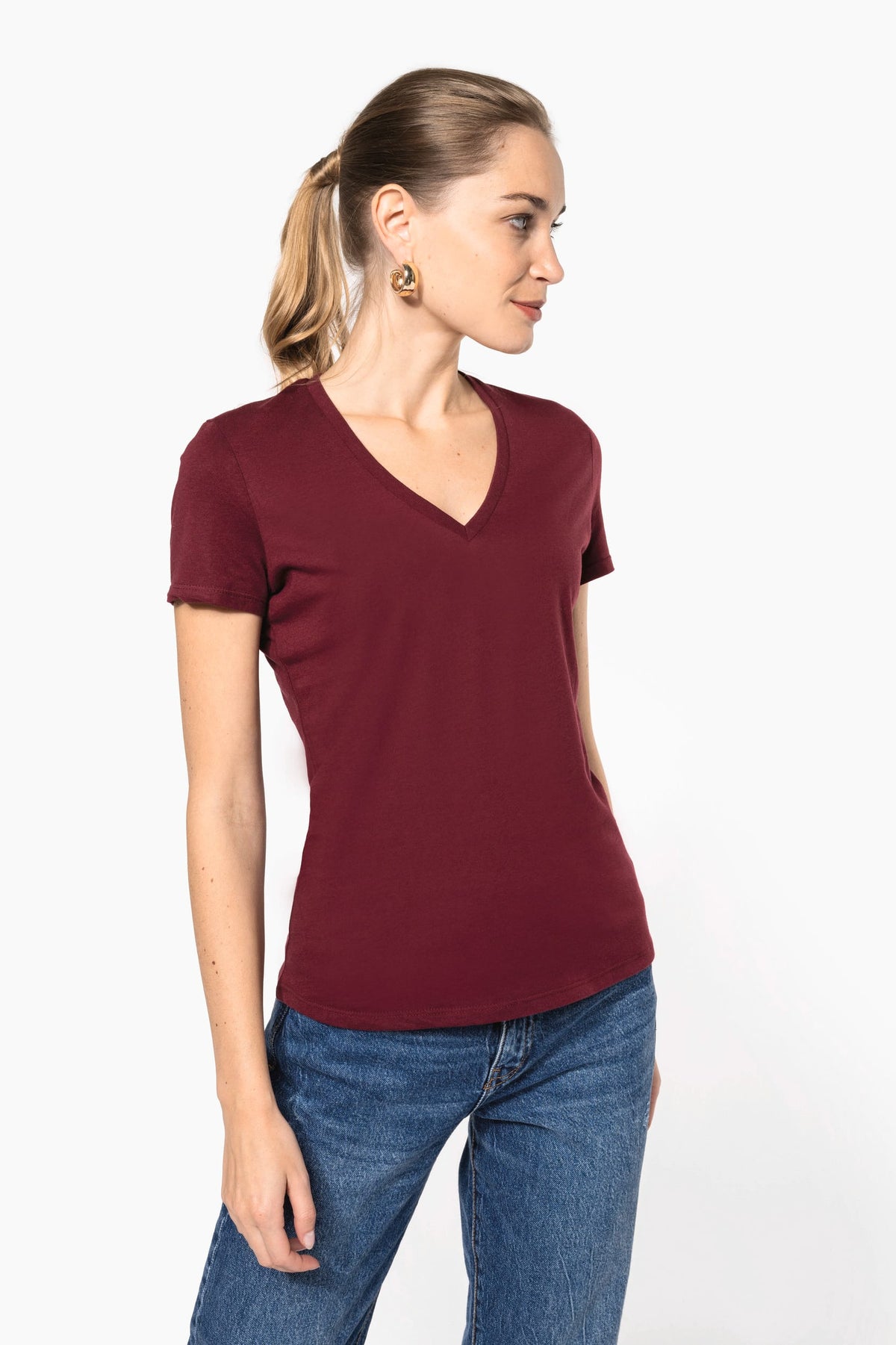 Kariban K3029ORG Dames-T-shirt BIO150 IC V-hals