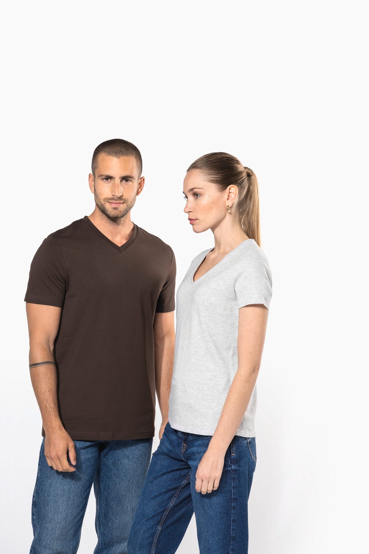 Kariban K381 Dames T-shirt v-hals met korte mouwen
