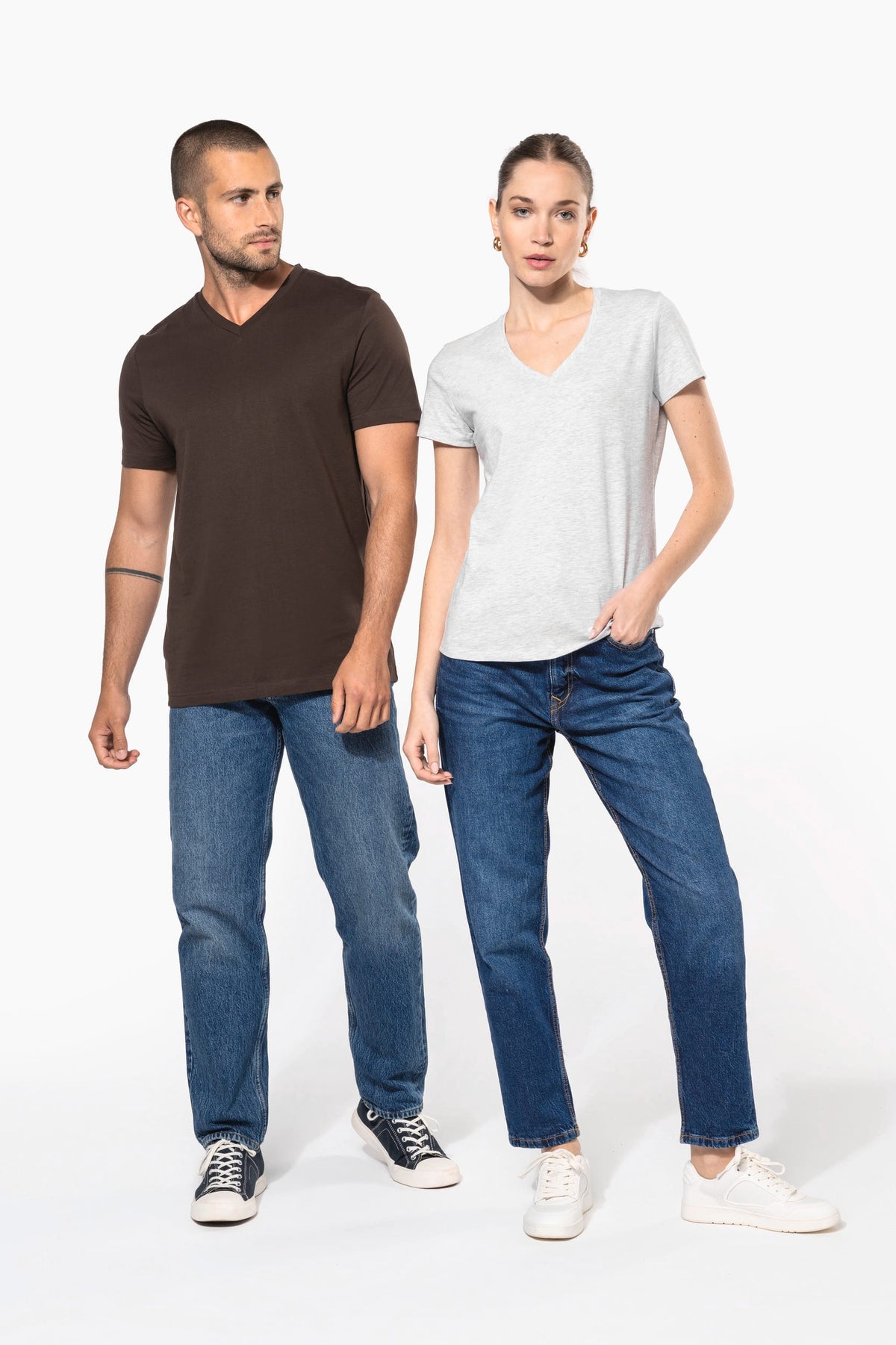 Kariban K381 Dames T-shirt v-hals met korte mouwen