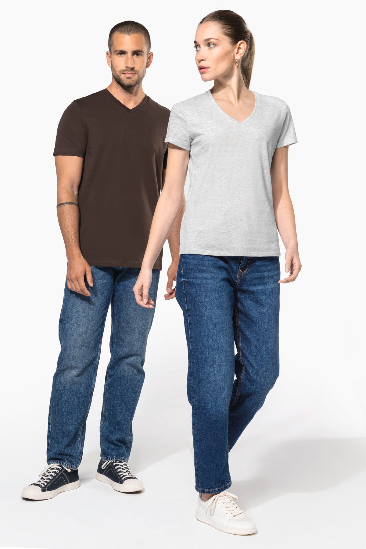 Kariban K381 Dames T-shirt v-hals met korte mouwen