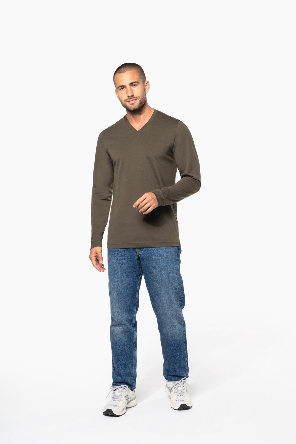 Kariban K358 T-shirt V-hals lange mouwen