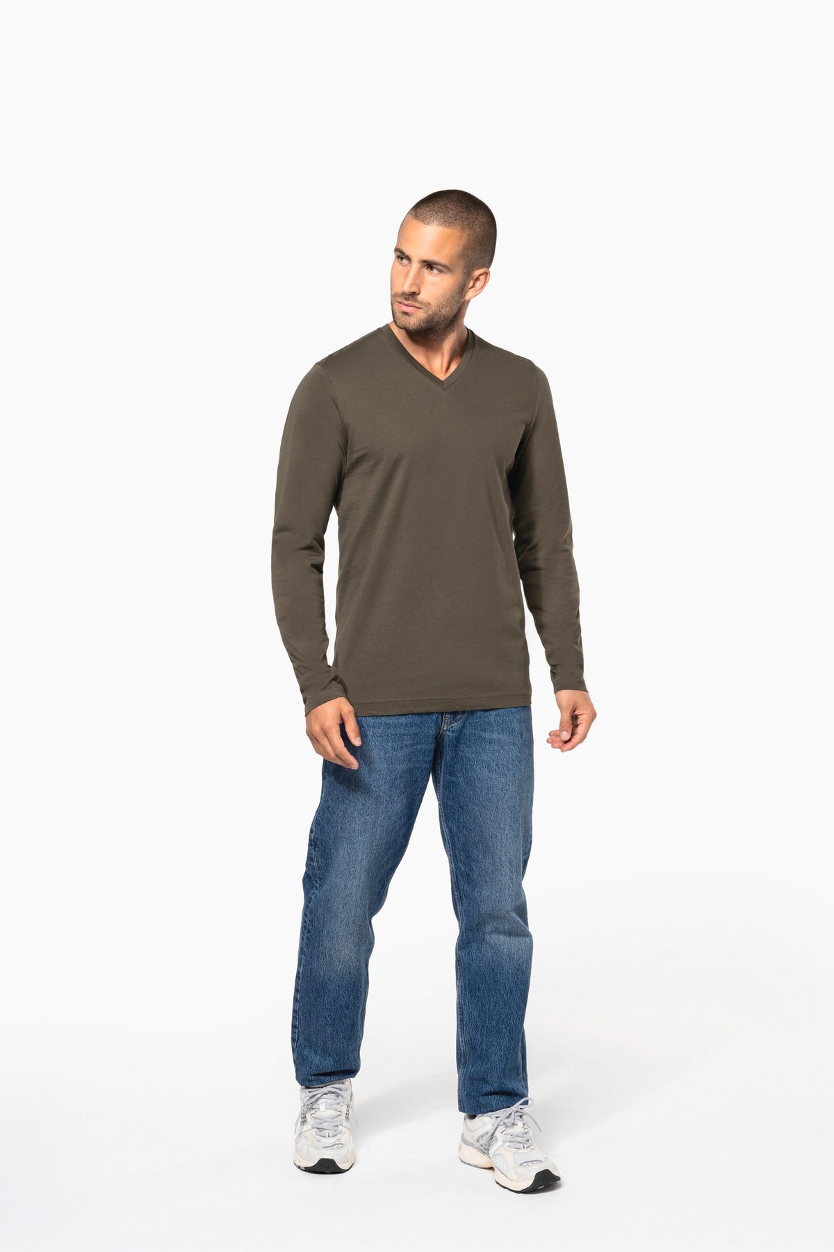 Kariban K358 T-shirt V-hals lange mouwen