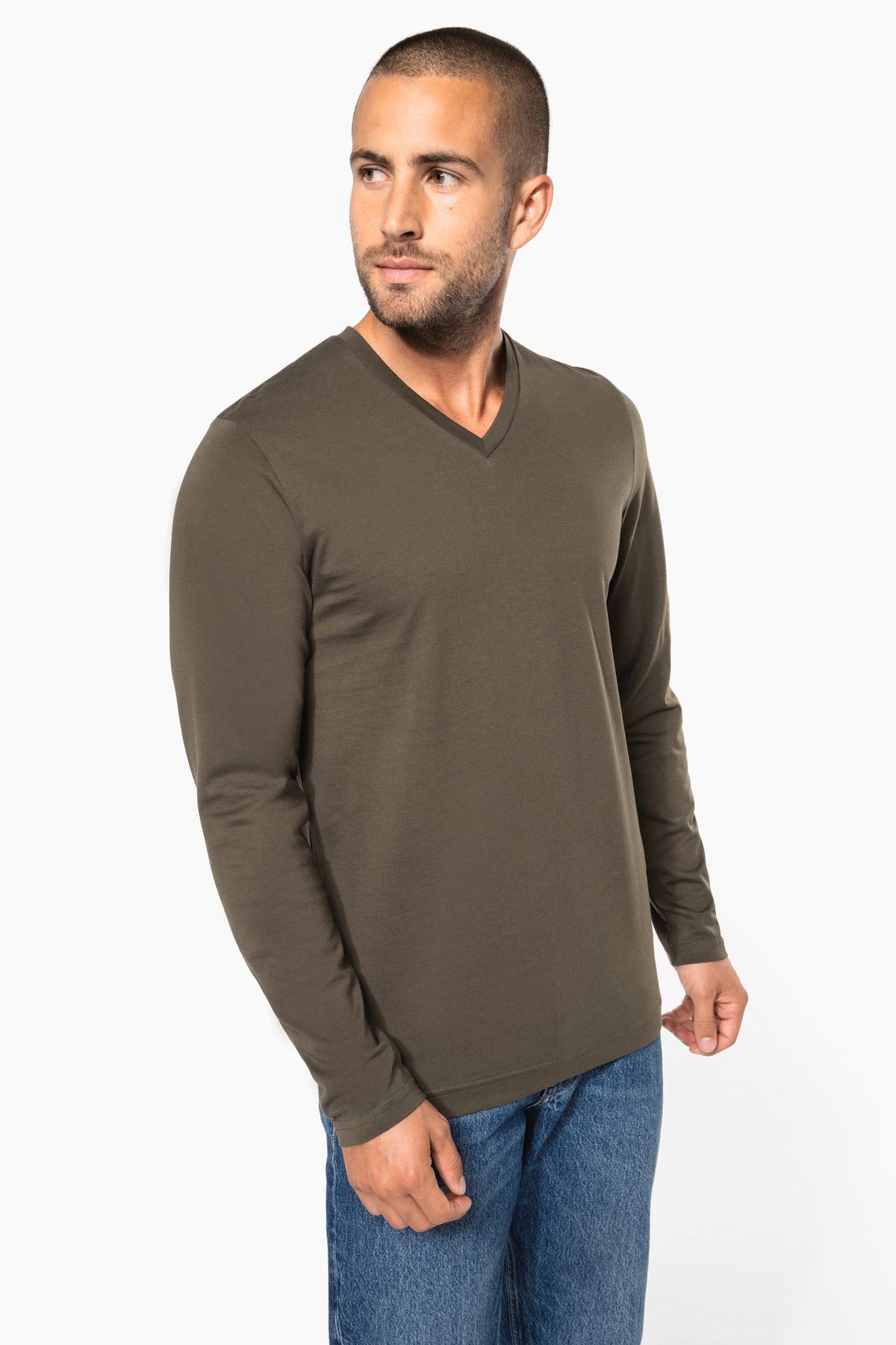 Kariban K358 T-shirt V-hals lange mouwen