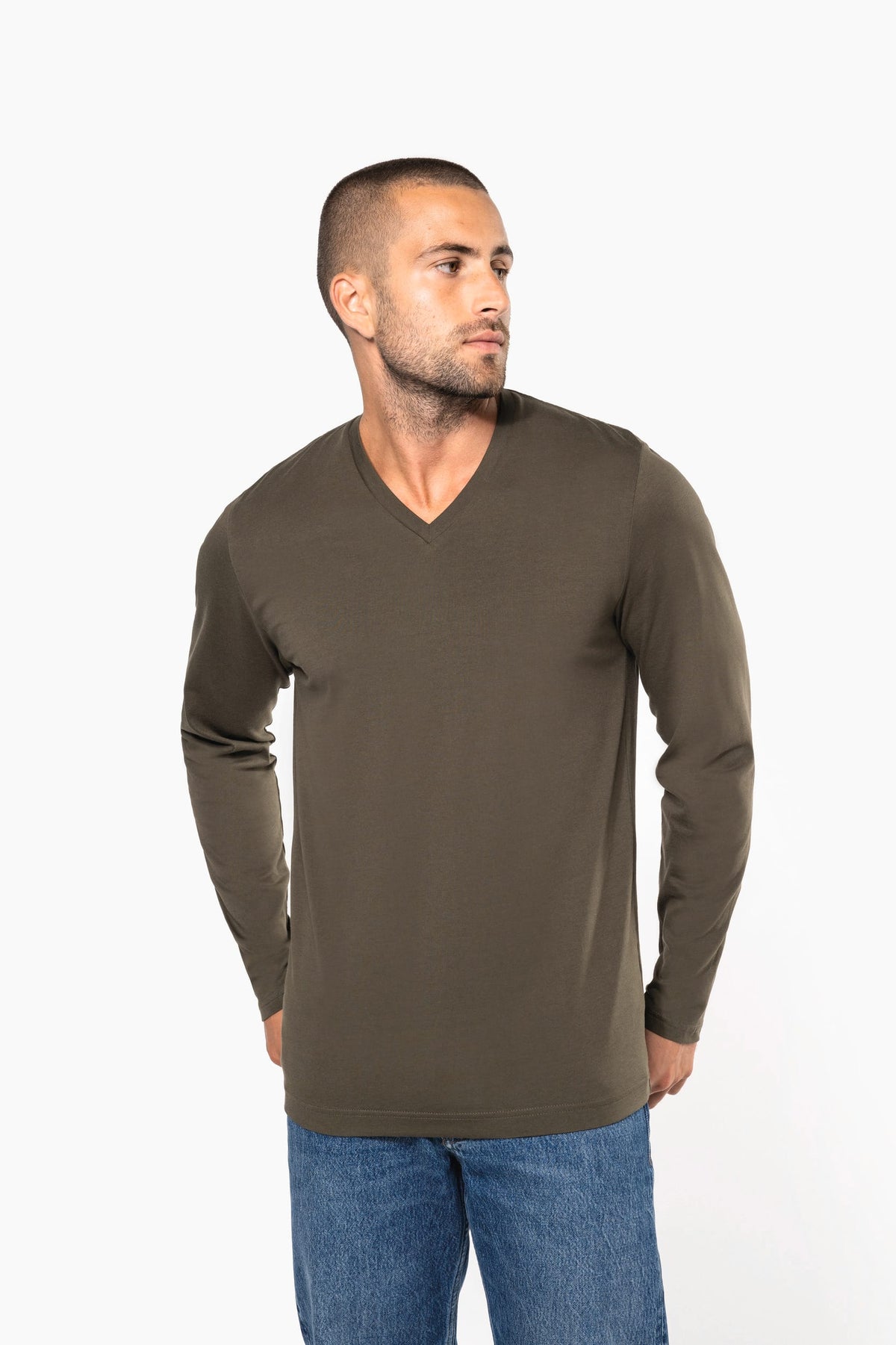 Kariban K358 T-shirt V-hals lange mouwen