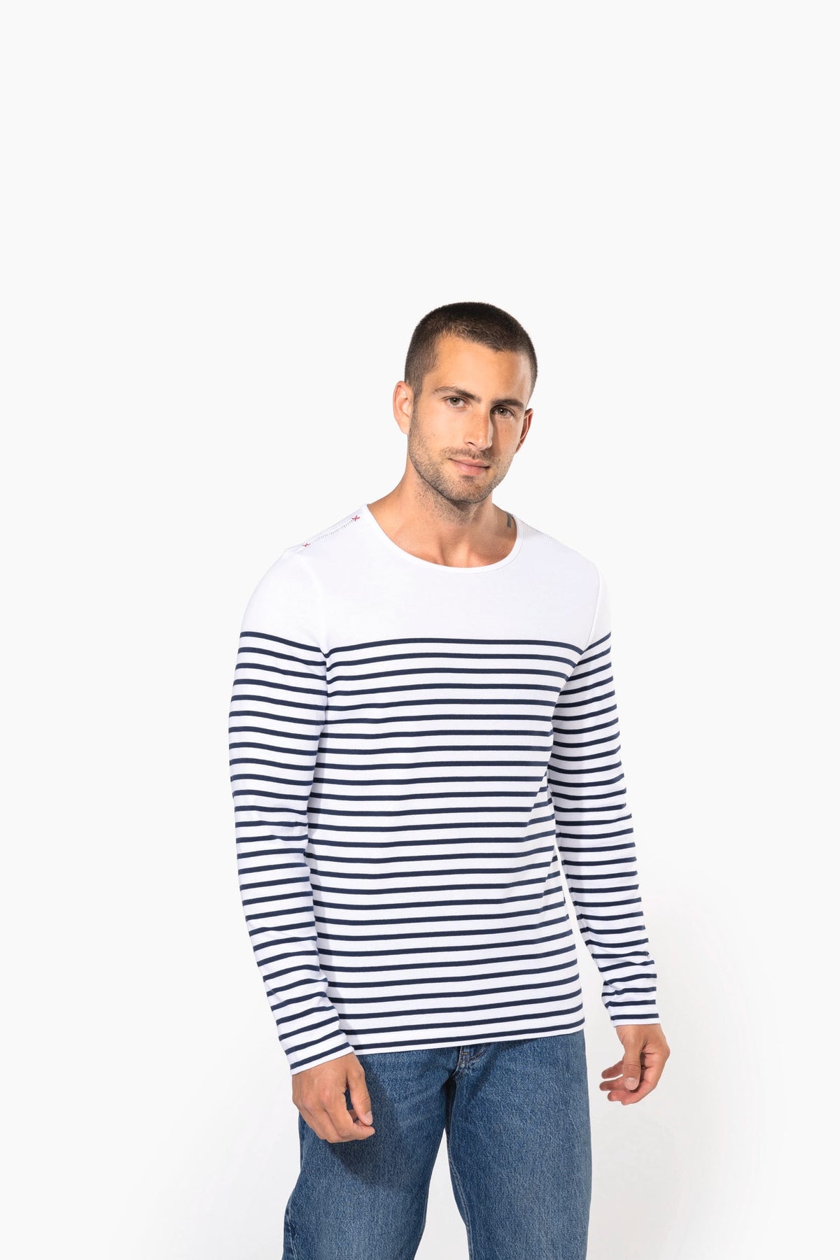 Kariban K366 Gestreept heren-T-shirt lange mouwen