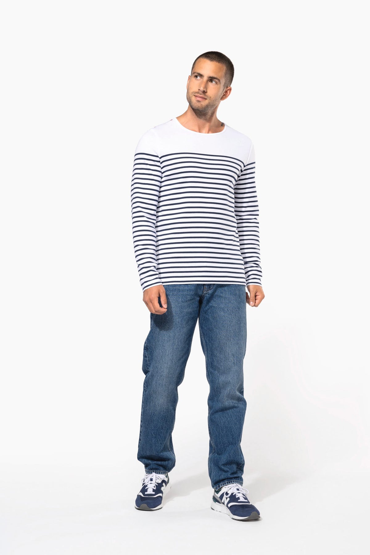 Kariban K366 Gestreept heren-T-shirt lange mouwen