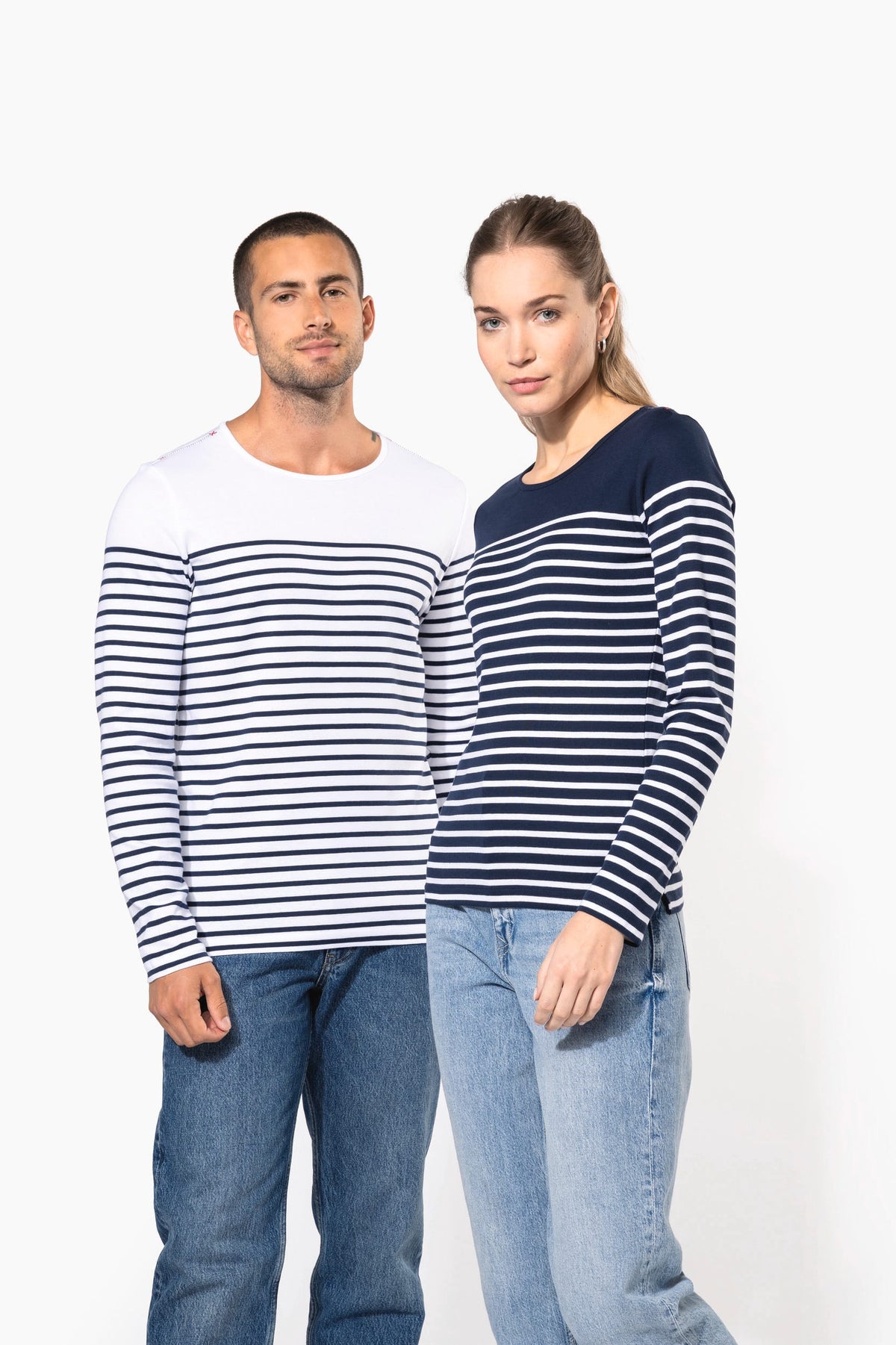 Kariban K366 Gestreept heren-T-shirt lange mouwen