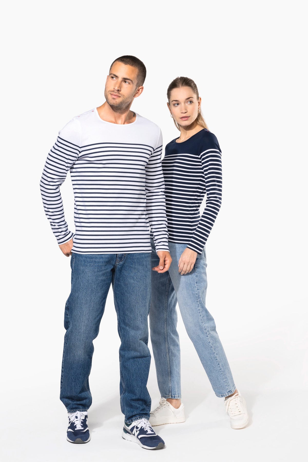 Kariban K366 Gestreept heren-T-shirt lange mouwen