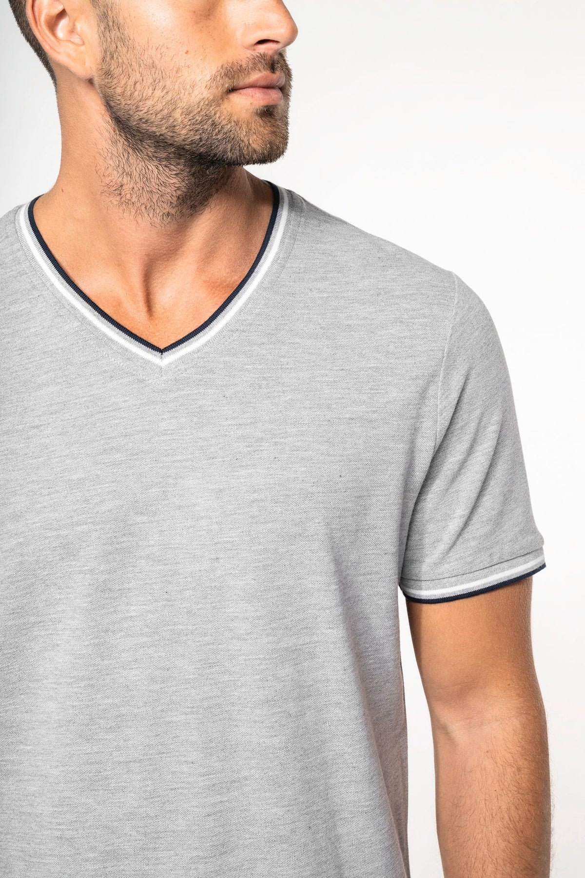 Kariban K374 Heren-T-shirt piqué V-hals