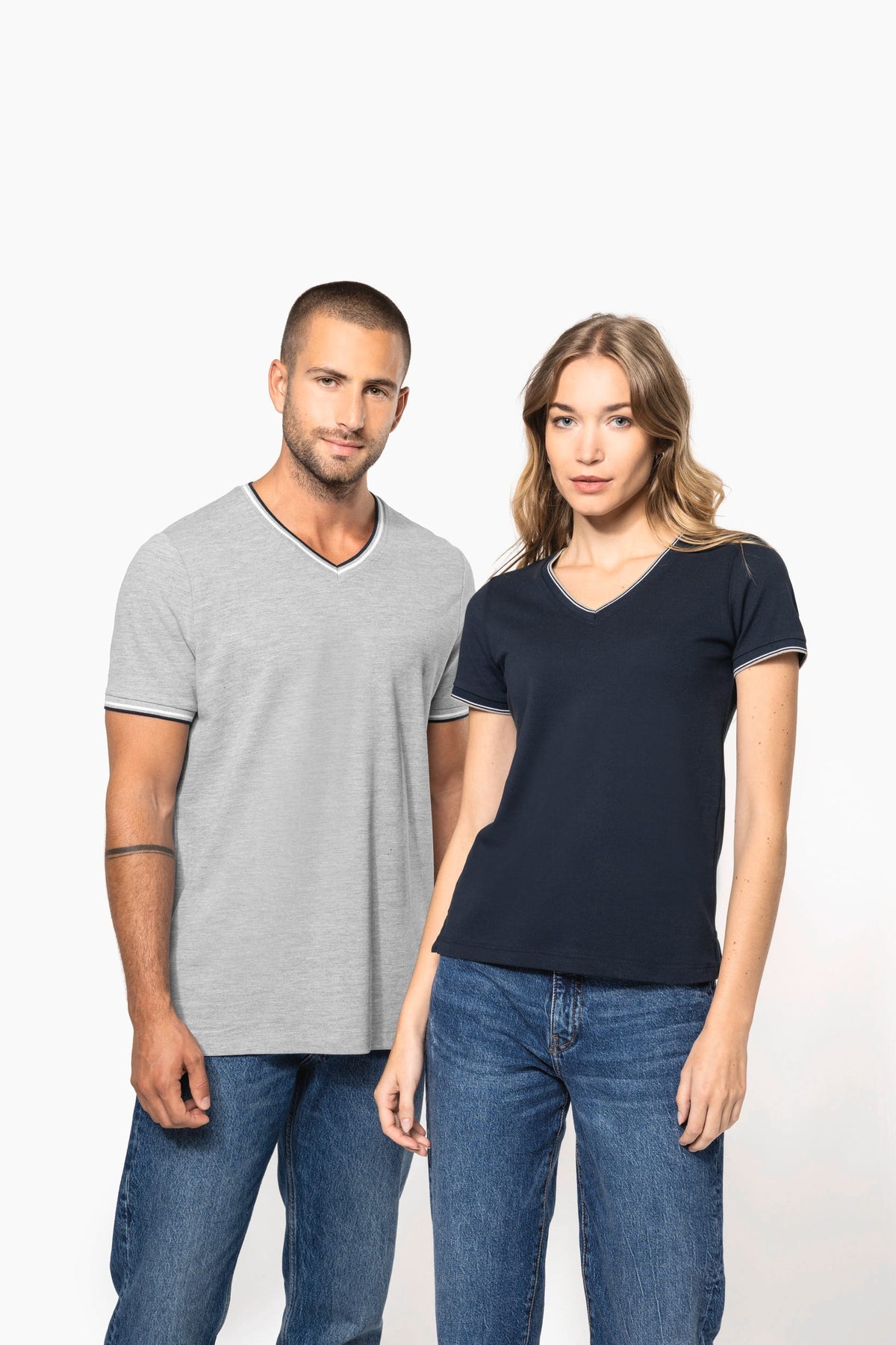 Kariban K394 Dames-T-shirt piqué V-hals