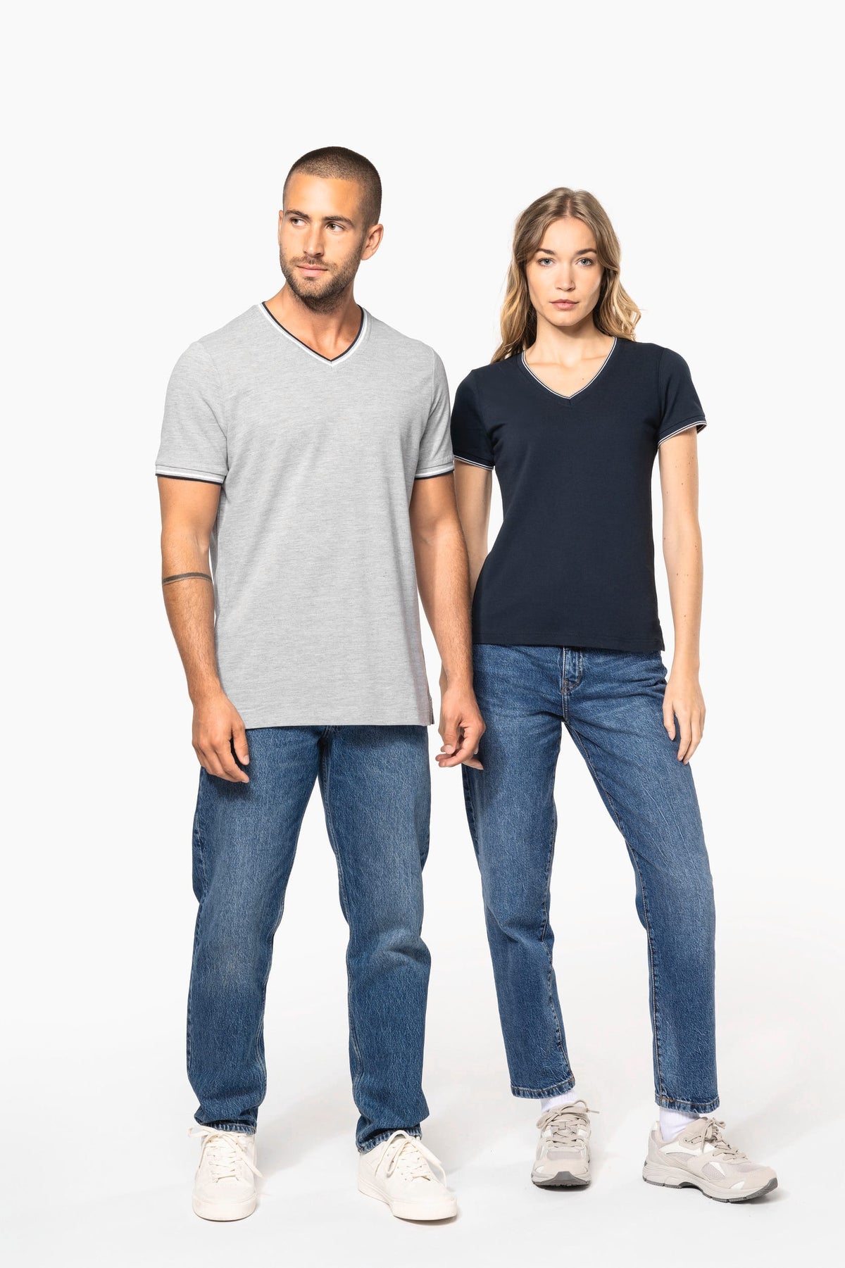 Kariban K374 Heren-T-shirt piqué V-hals