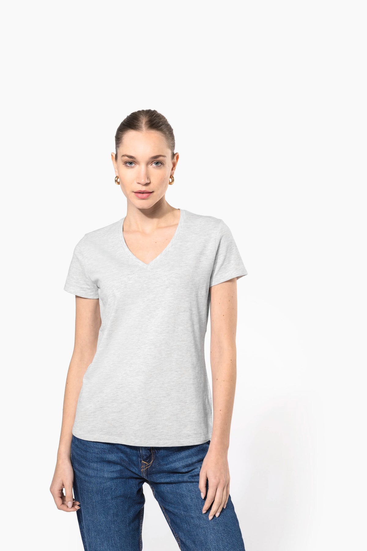 Kariban K381 Dames T-shirt v-hals met korte mouwen