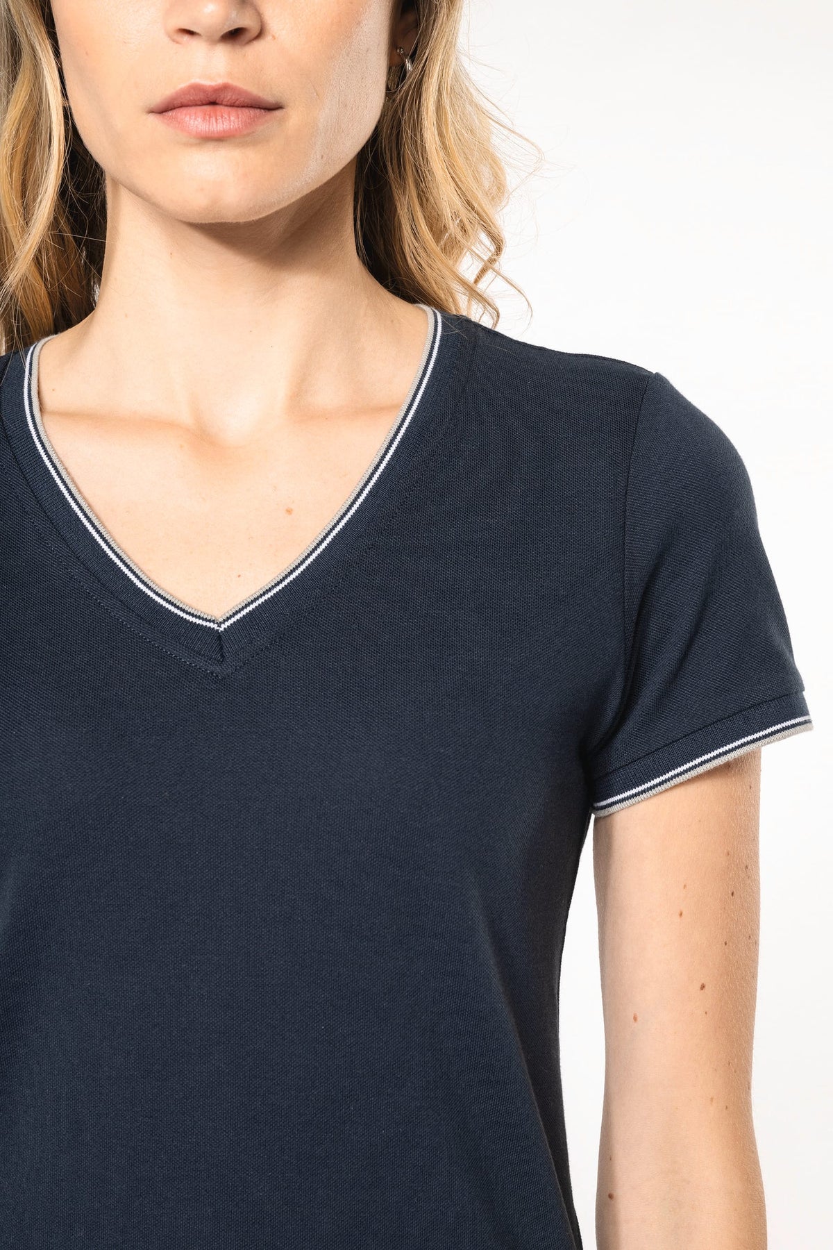 Kariban K394 Dames-T-shirt piqué V-hals