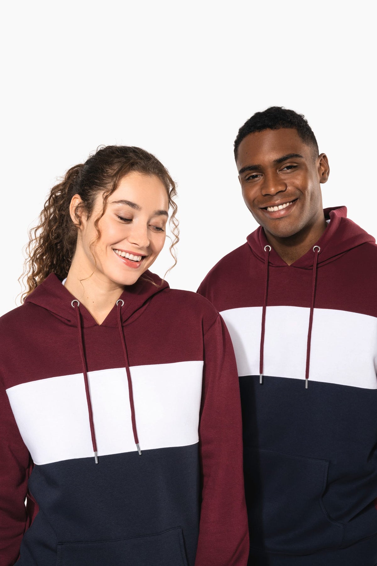 Kariban K4016 Driekleurige unisex sweater met capuchon