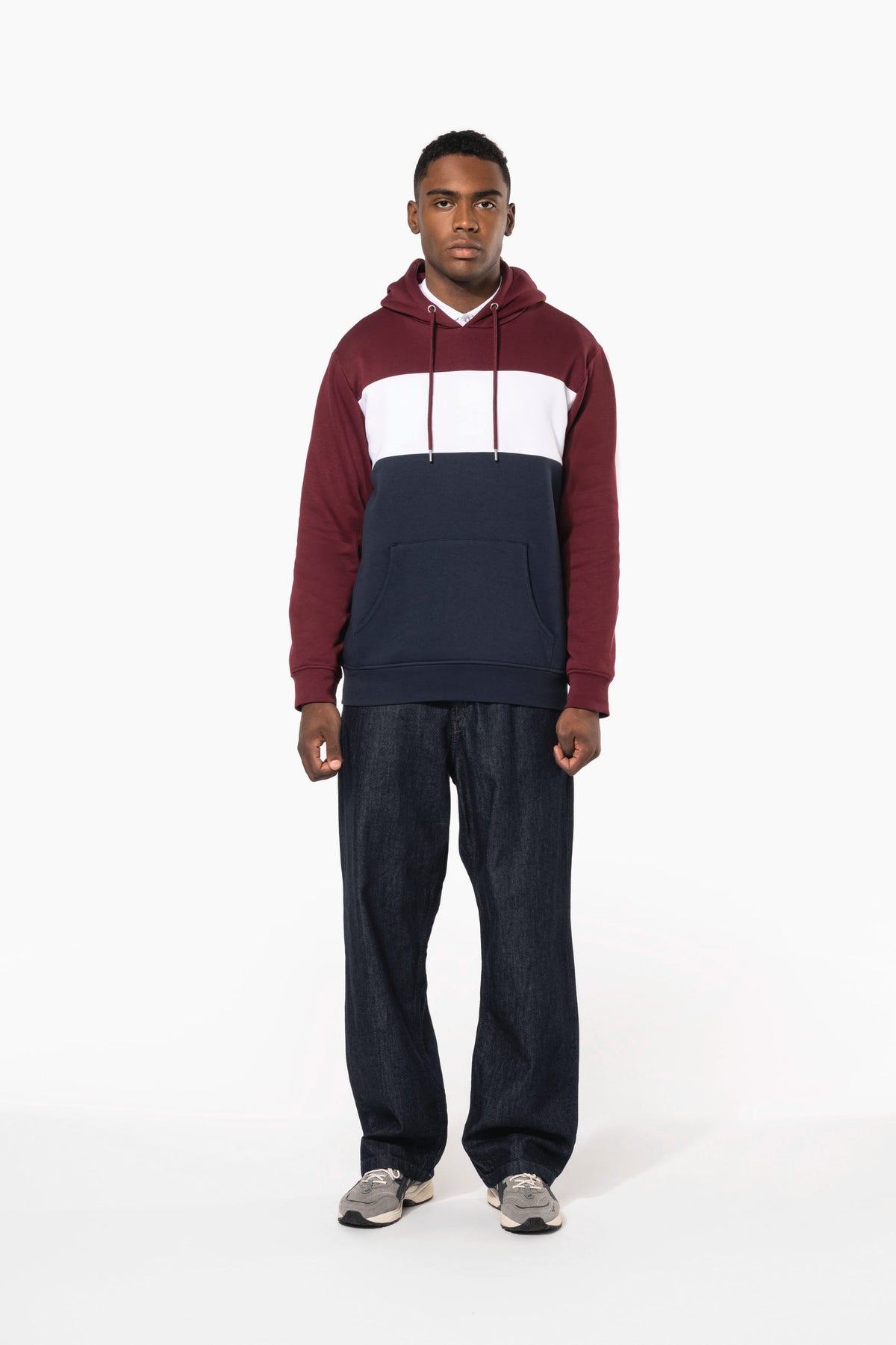Kariban K4016 Driekleurige unisex sweater met capuchon