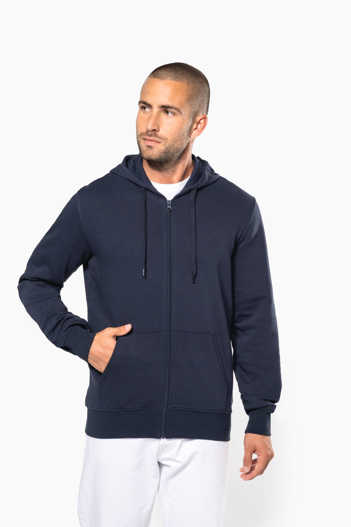 Kariban K4030 Ecologische herensweater met capuchon en ritssluiting