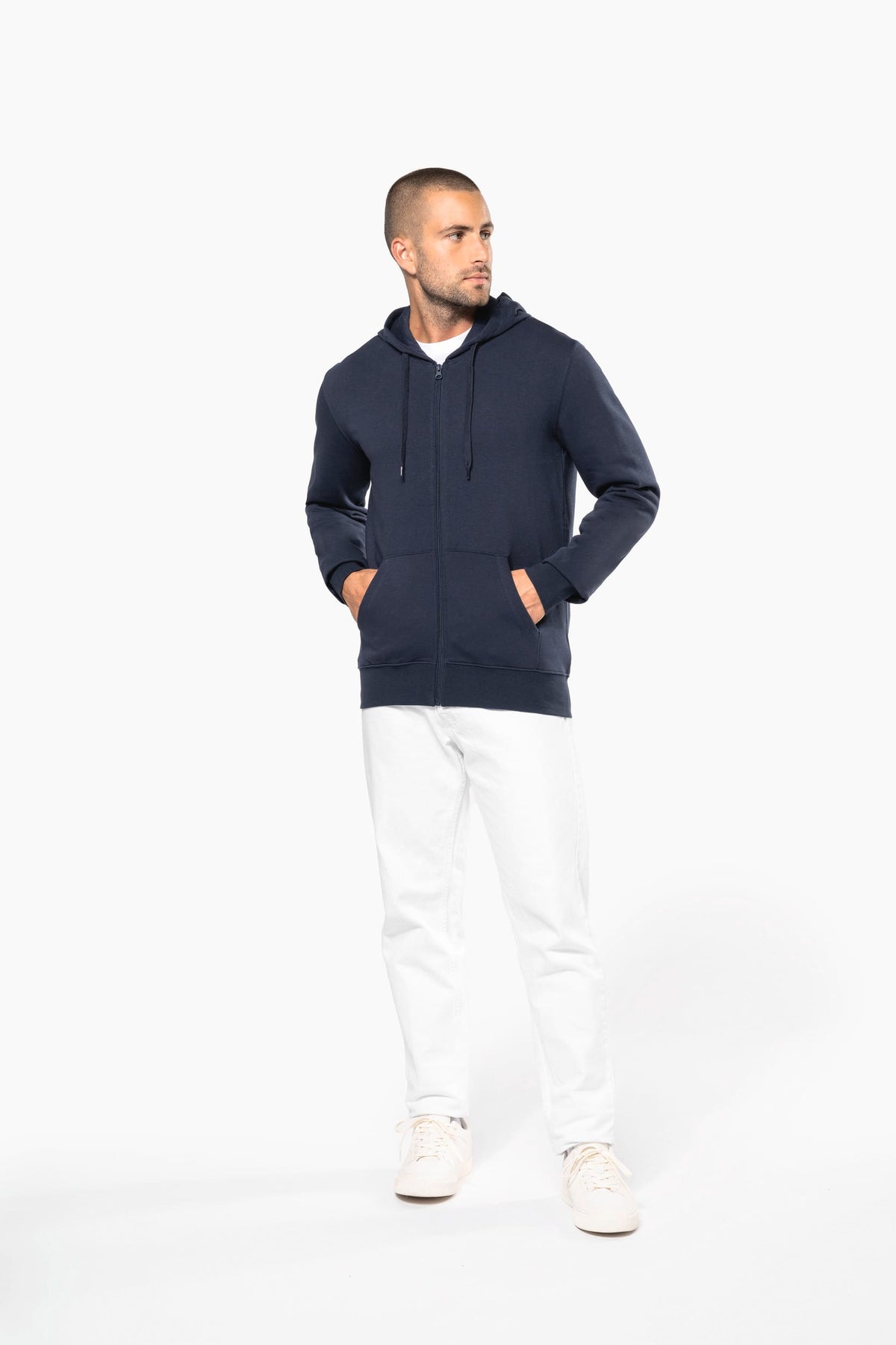 Kariban K4030 Ecologische herensweater met capuchon en ritssluiting