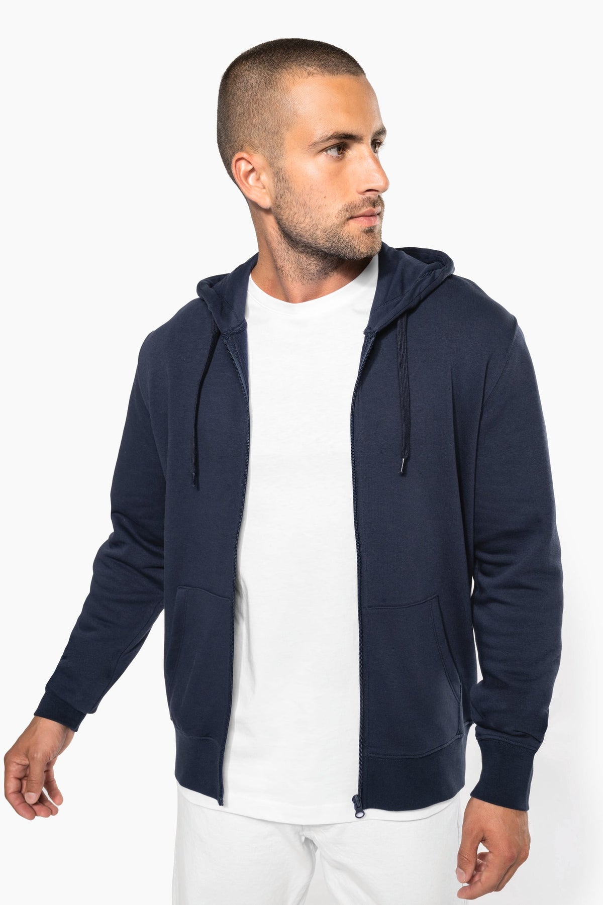 Kariban K4030 Ecologische herensweater met capuchon en ritssluiting