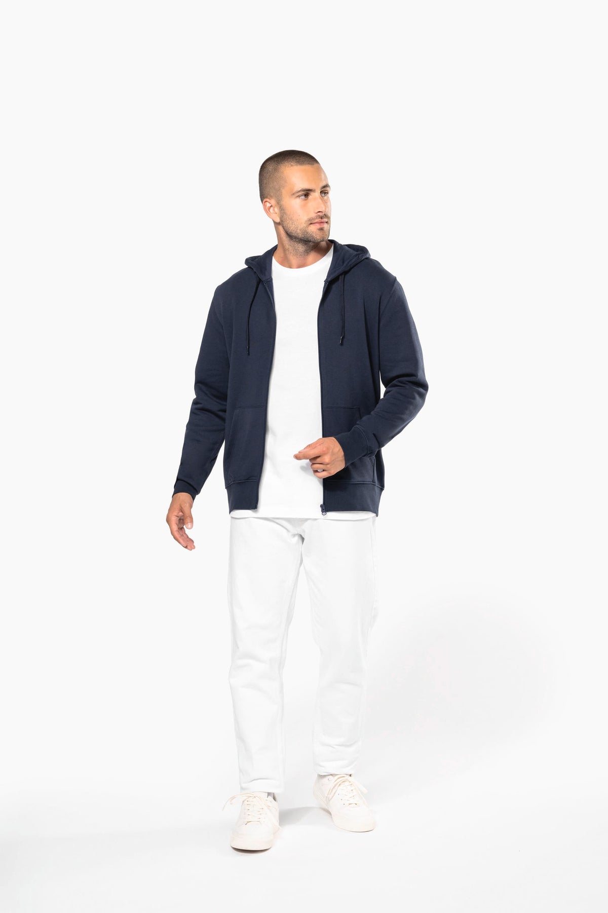 Kariban K4030 Ecologische herensweater met capuchon en ritssluiting