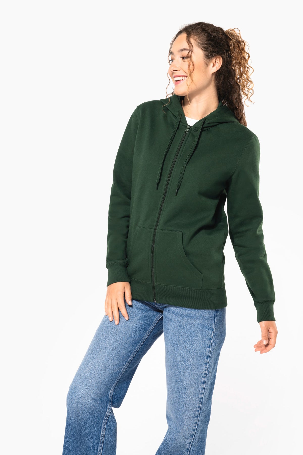 Kariban K4042 Gerecyclede unisex sweater met rits en capuchon