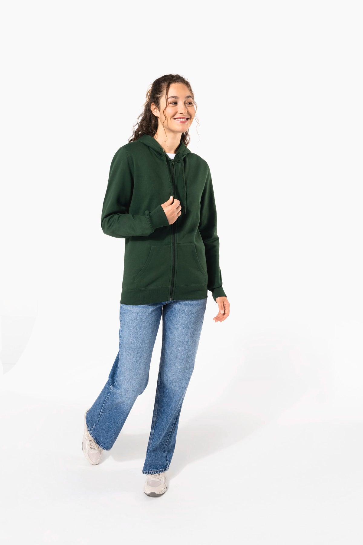 Kariban K4042 Gerecyclede unisex sweater met rits en capuchon