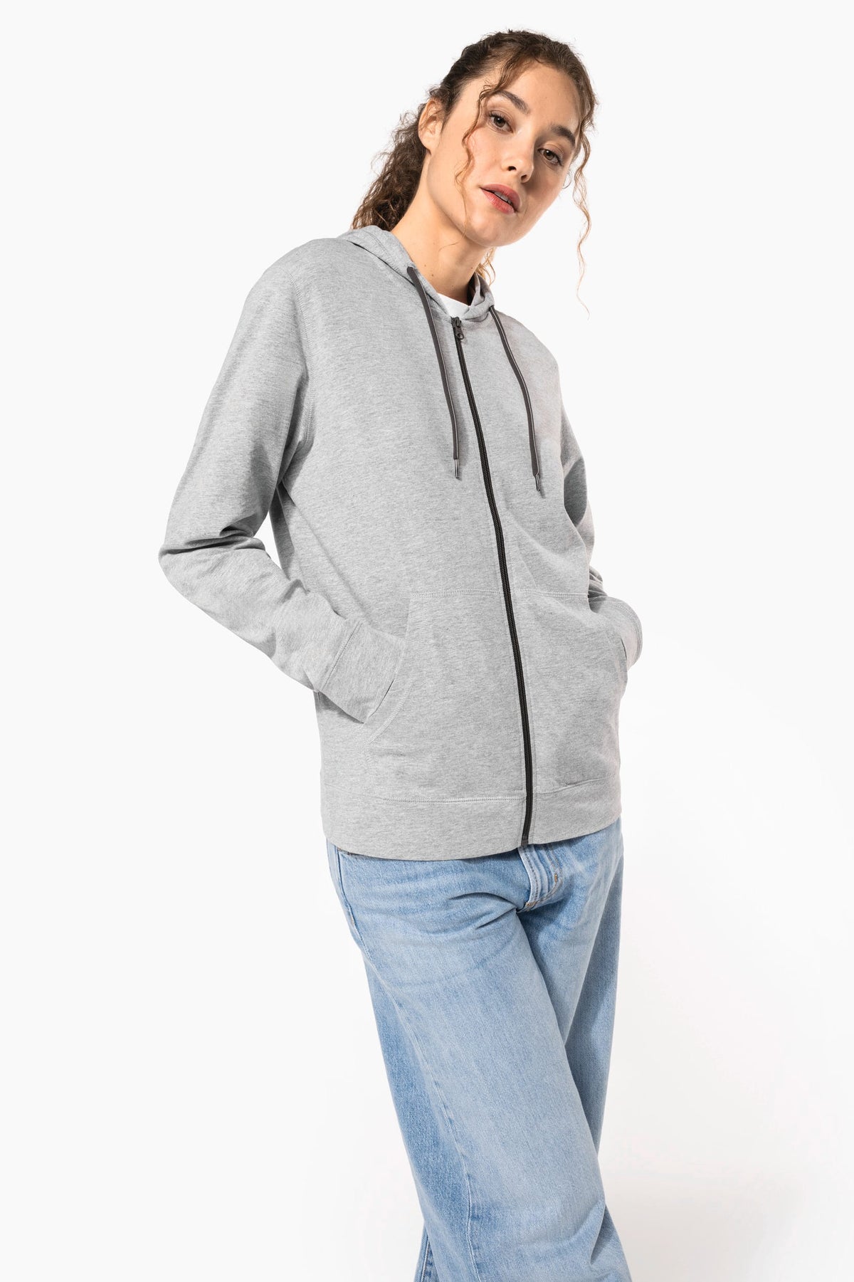 Kariban K438 Licht katoenen sweatvest met capuchon