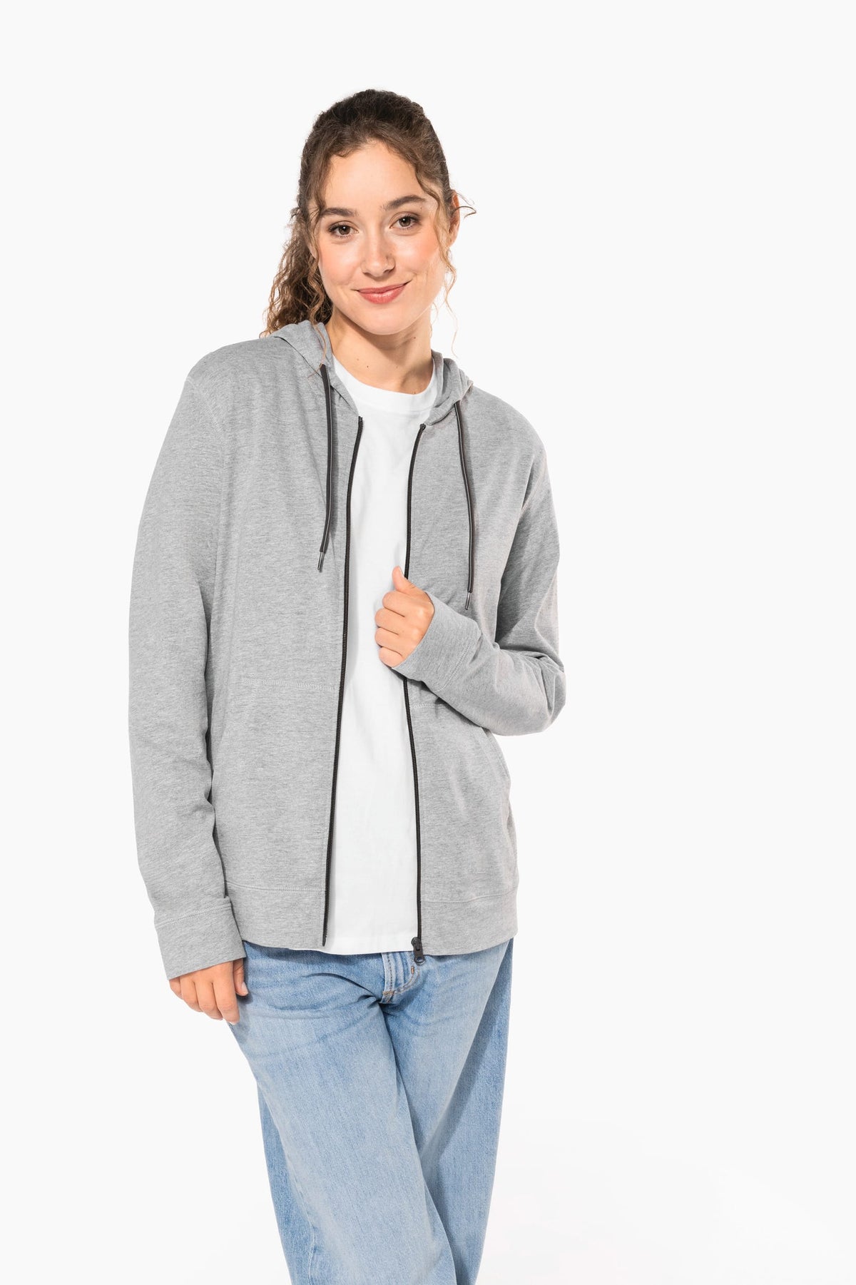 Kariban K438 Licht katoenen sweatvest met capuchon