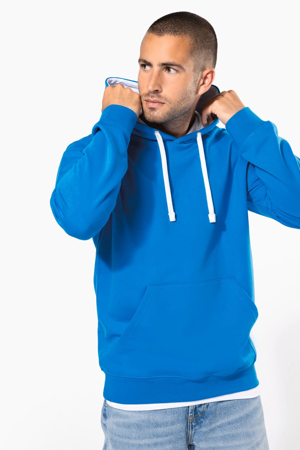 Kariban K446 Sweater met contrasterende capuchon