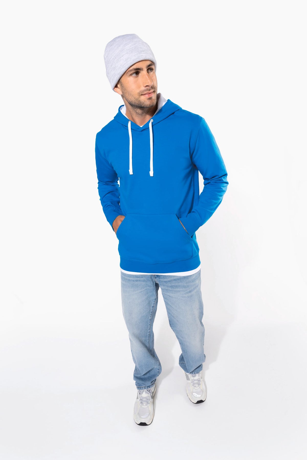 Kariban K446 Sweater met contrasterende capuchon