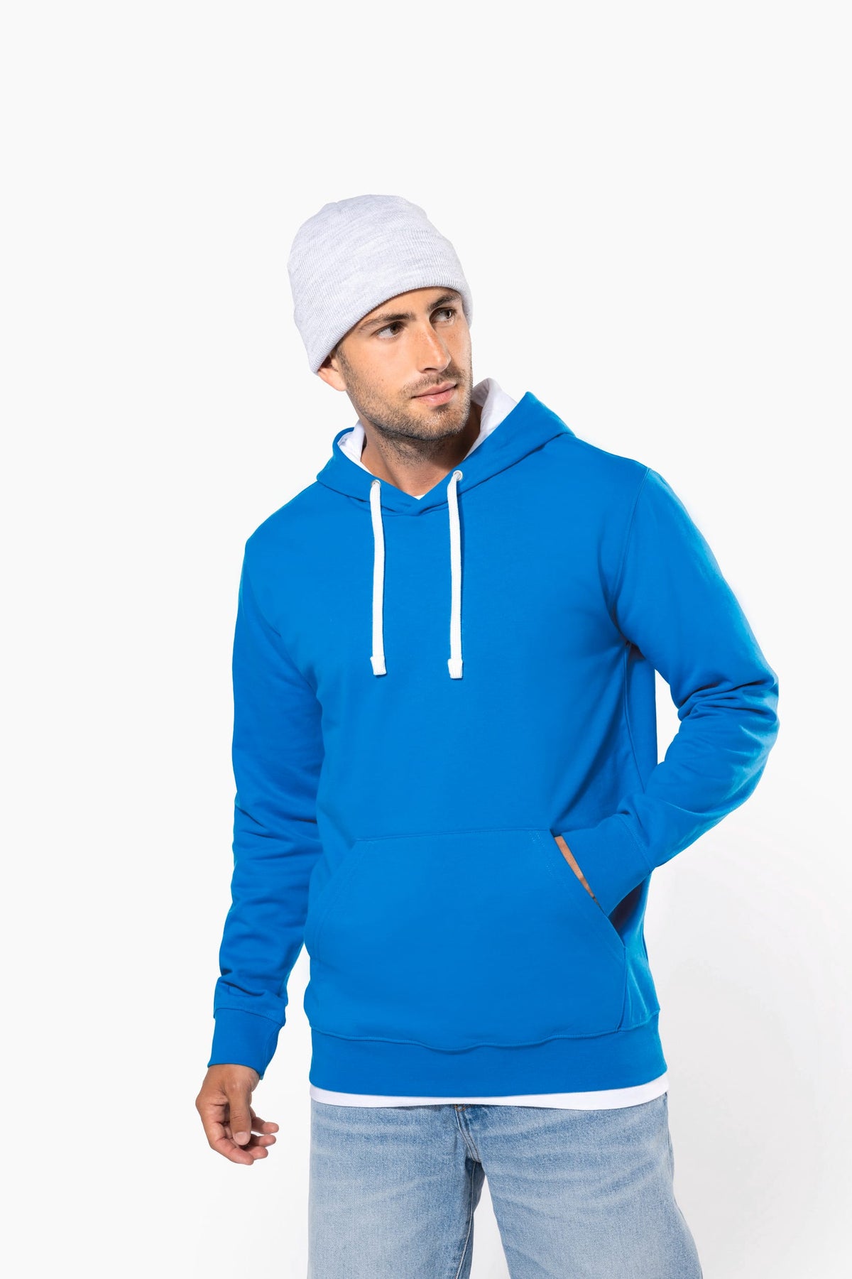 Kariban K446 Sweater met contrasterende capuchon