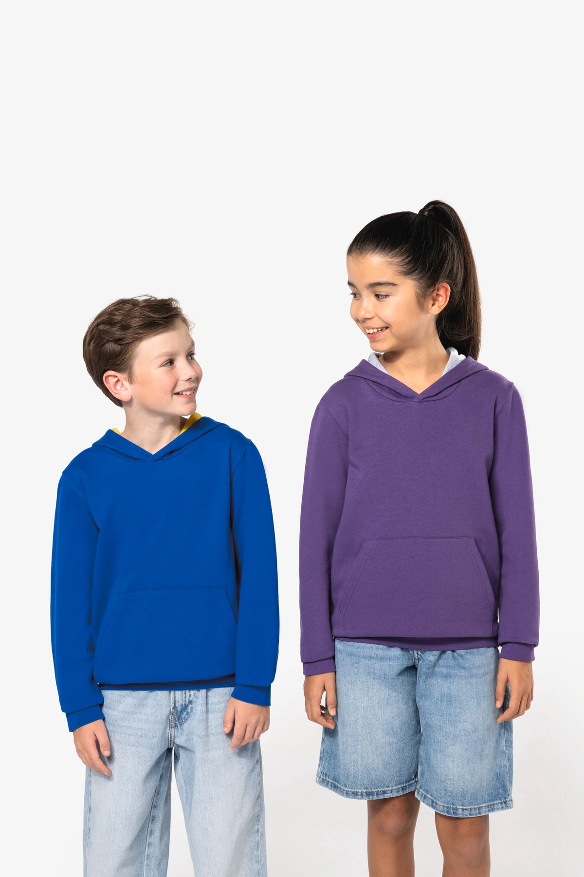 Kariban K453 Kinder Sweater met gecontrasteerde capuchon