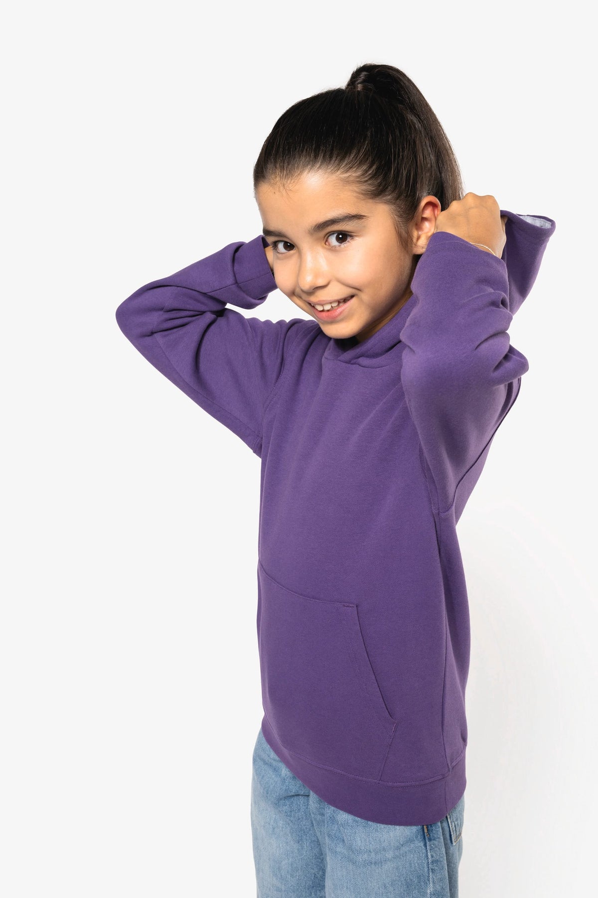 Kariban K453 Kinder Sweater met gecontrasteerde capuchon