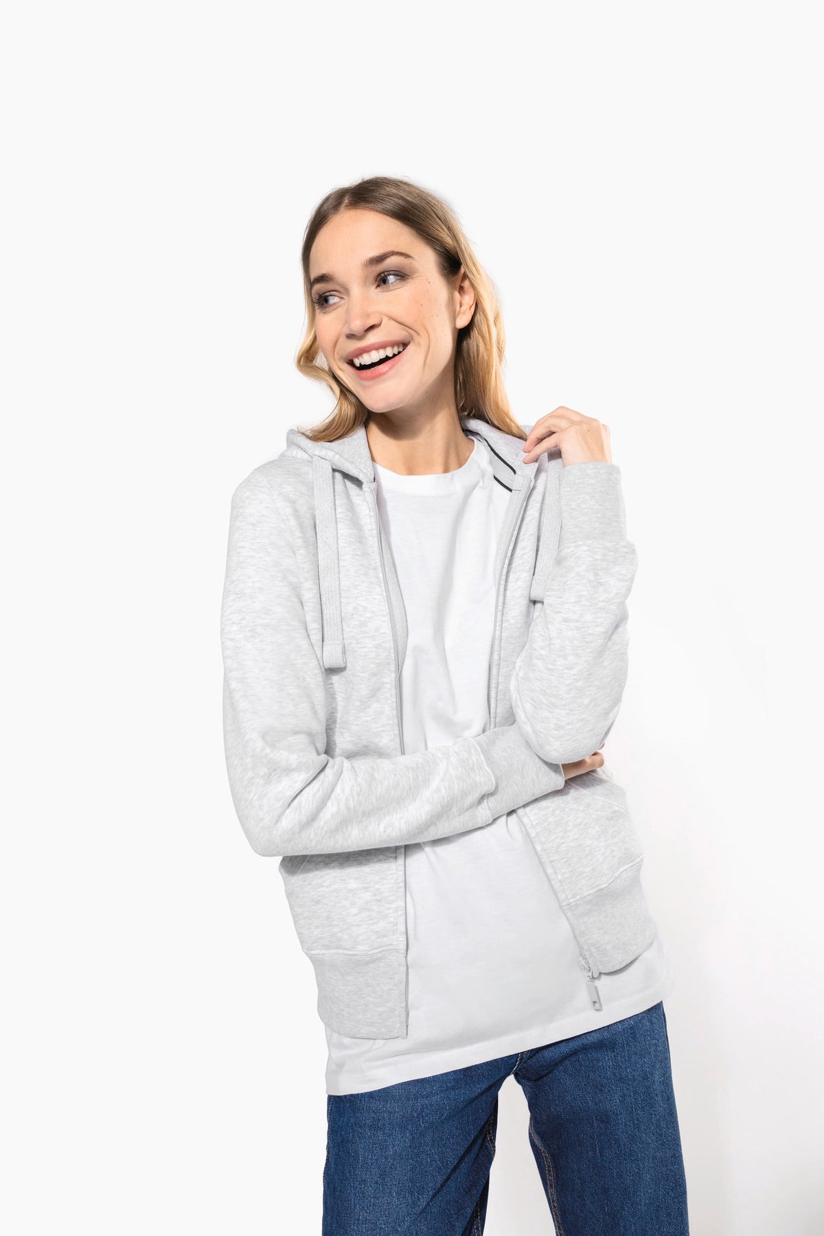 Kariban K464 Damessweater met rits en capuchon