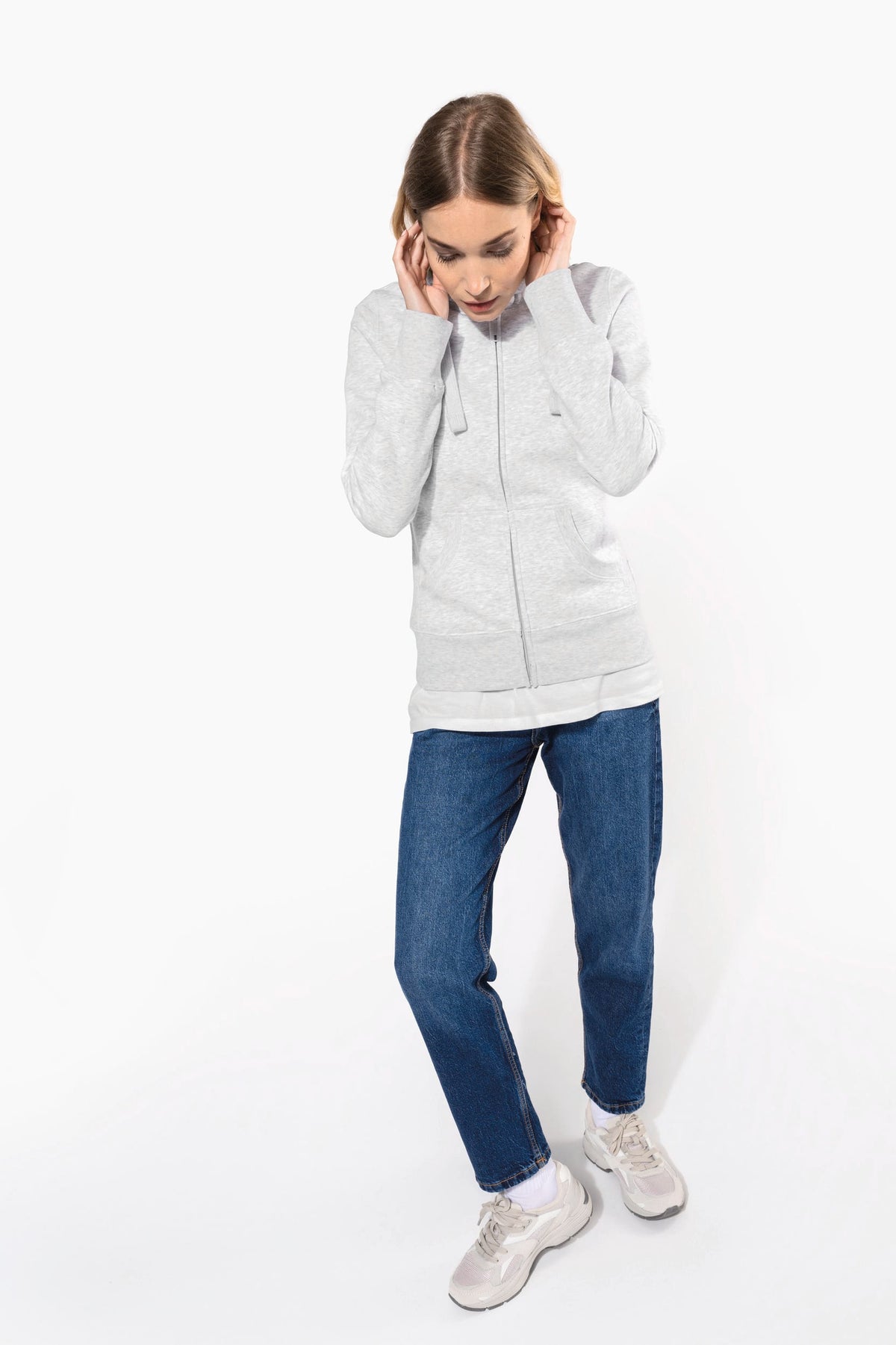 Kariban K464 Damessweater met rits en capuchon