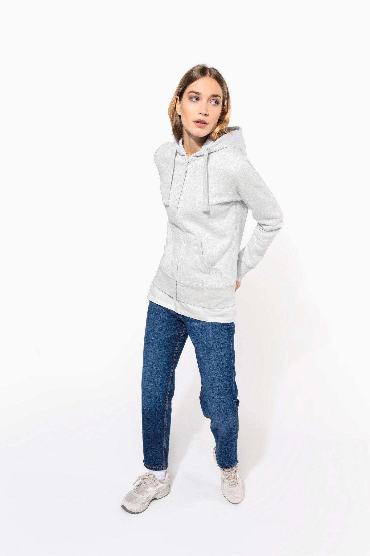 Kariban K464 Damessweater met rits en capuchon
