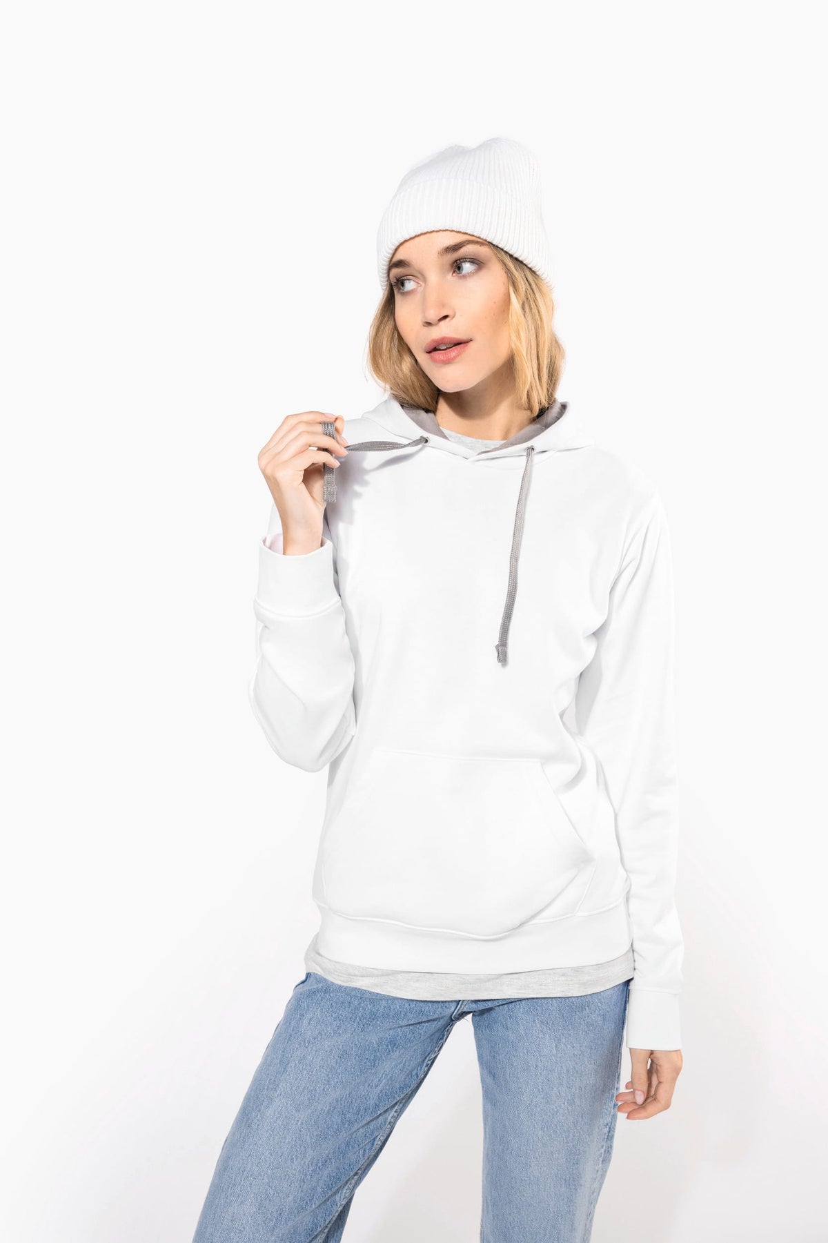Kariban K465 Damessweater met capuchon in contrasterende kleur
